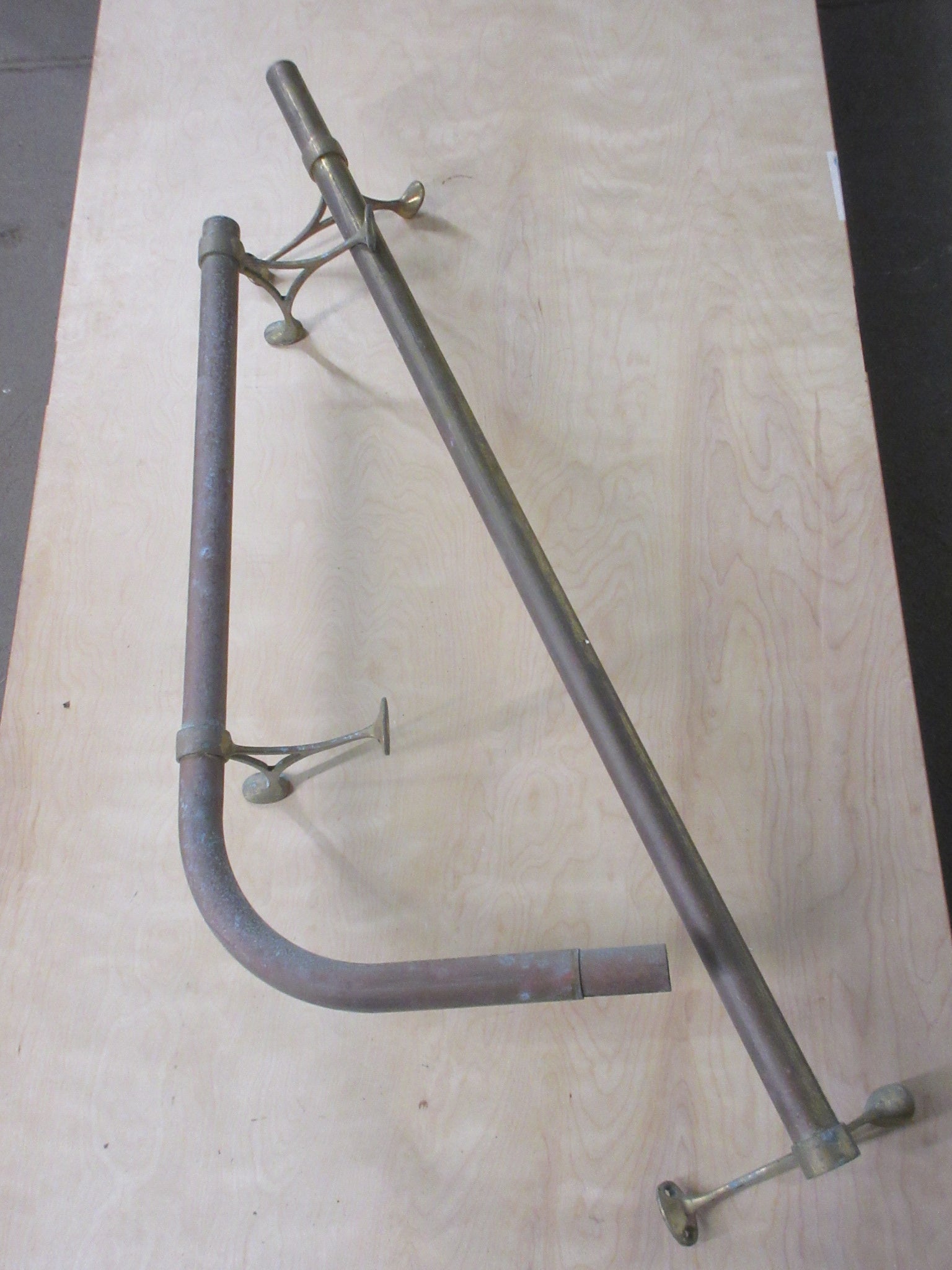 Brass Foot Rail with Brackets (Two Pieces)