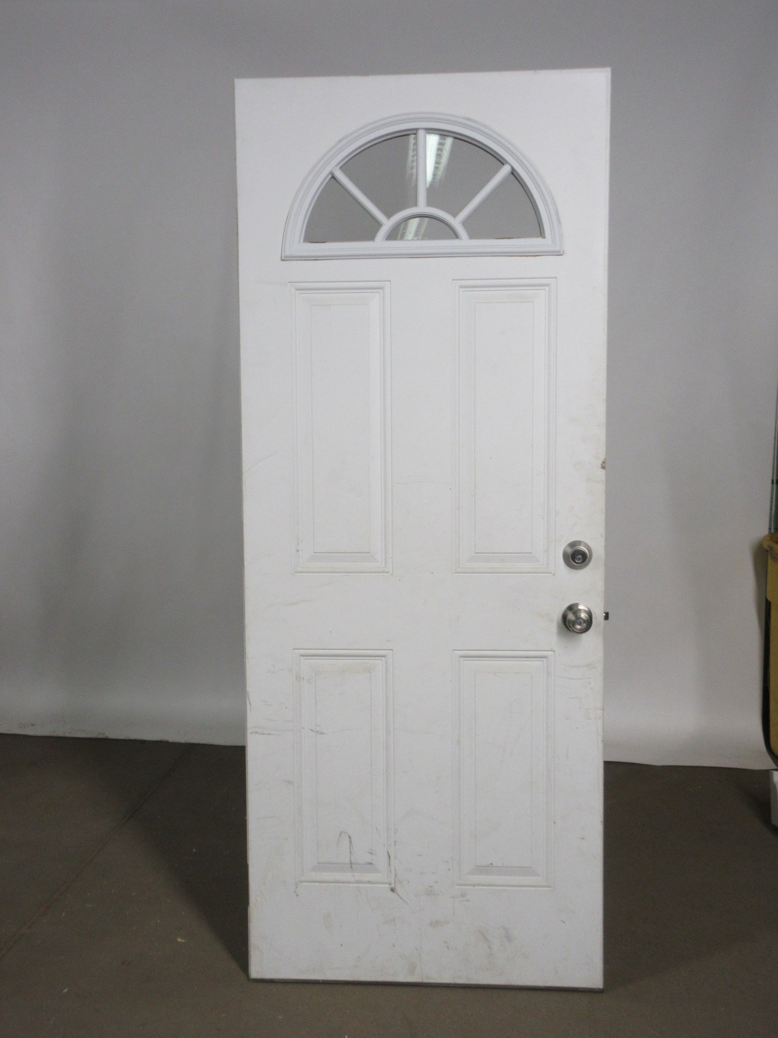 Entry Door with Beveled Glass Arched Window