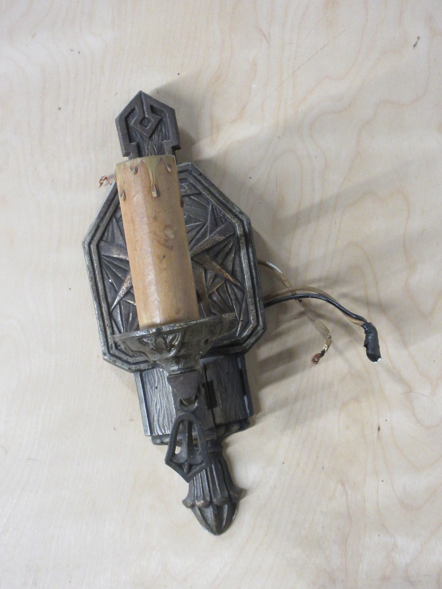 Cast Iron Art Deco Wall Sconce
