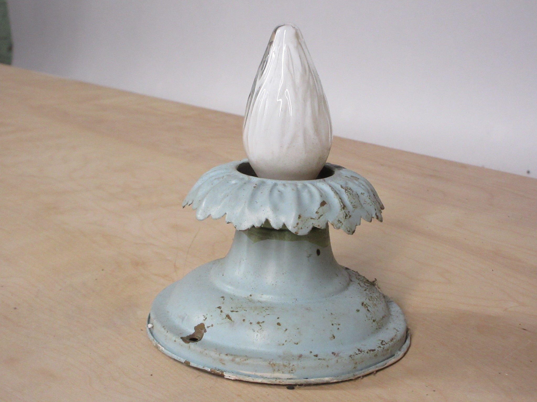 Painted Brass Ceiling Mount Sconce