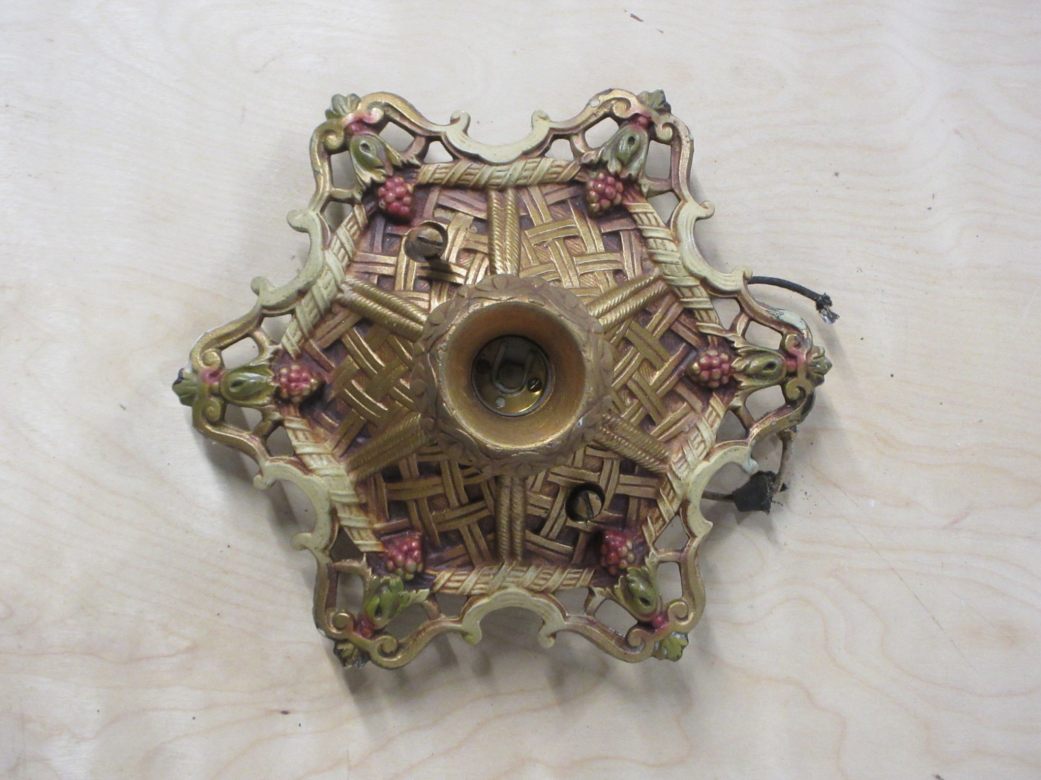 Brass Embellished Ceiling Mount Light Fixture