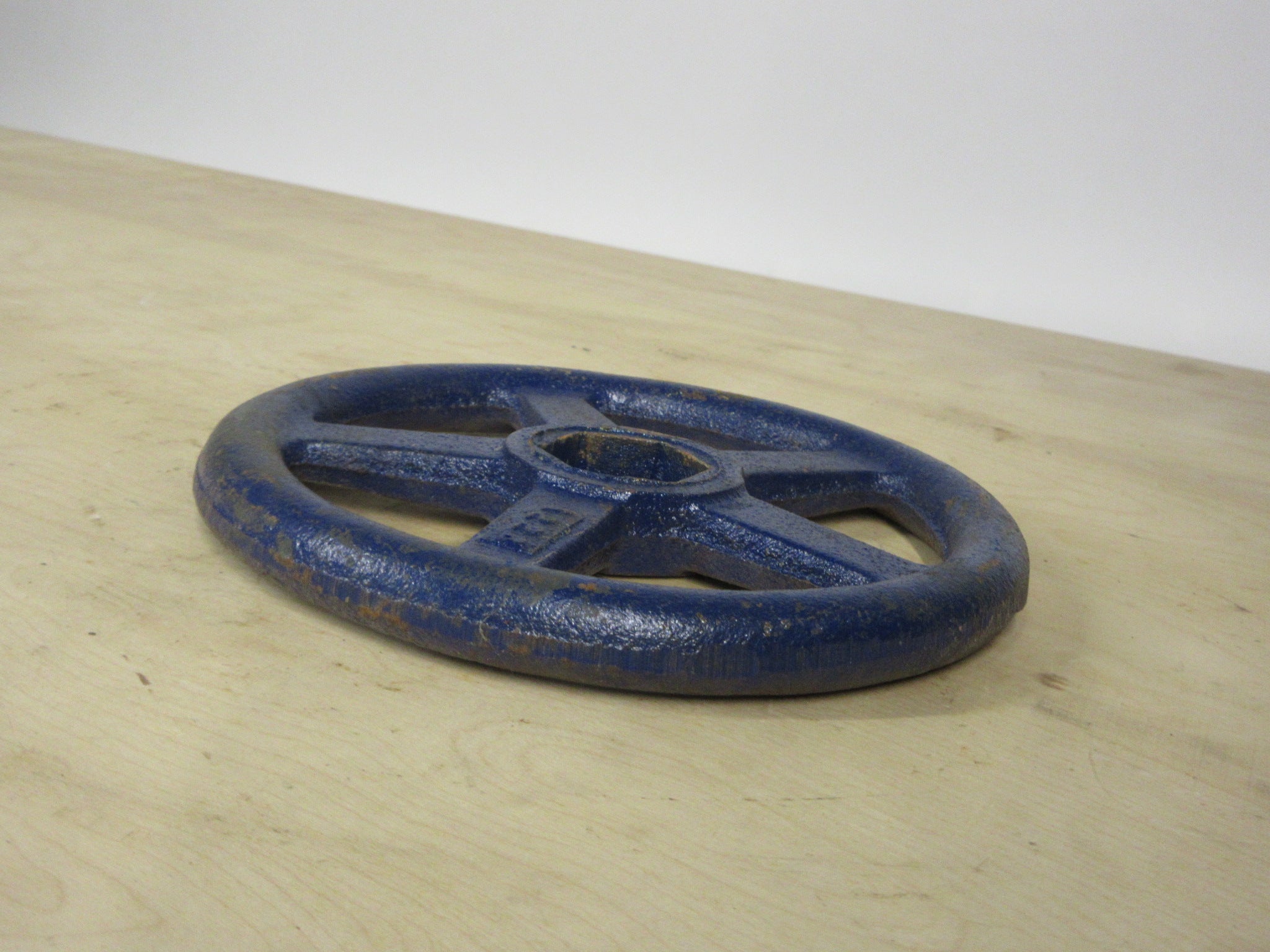 Industrial Blue Wheel Handle 8"