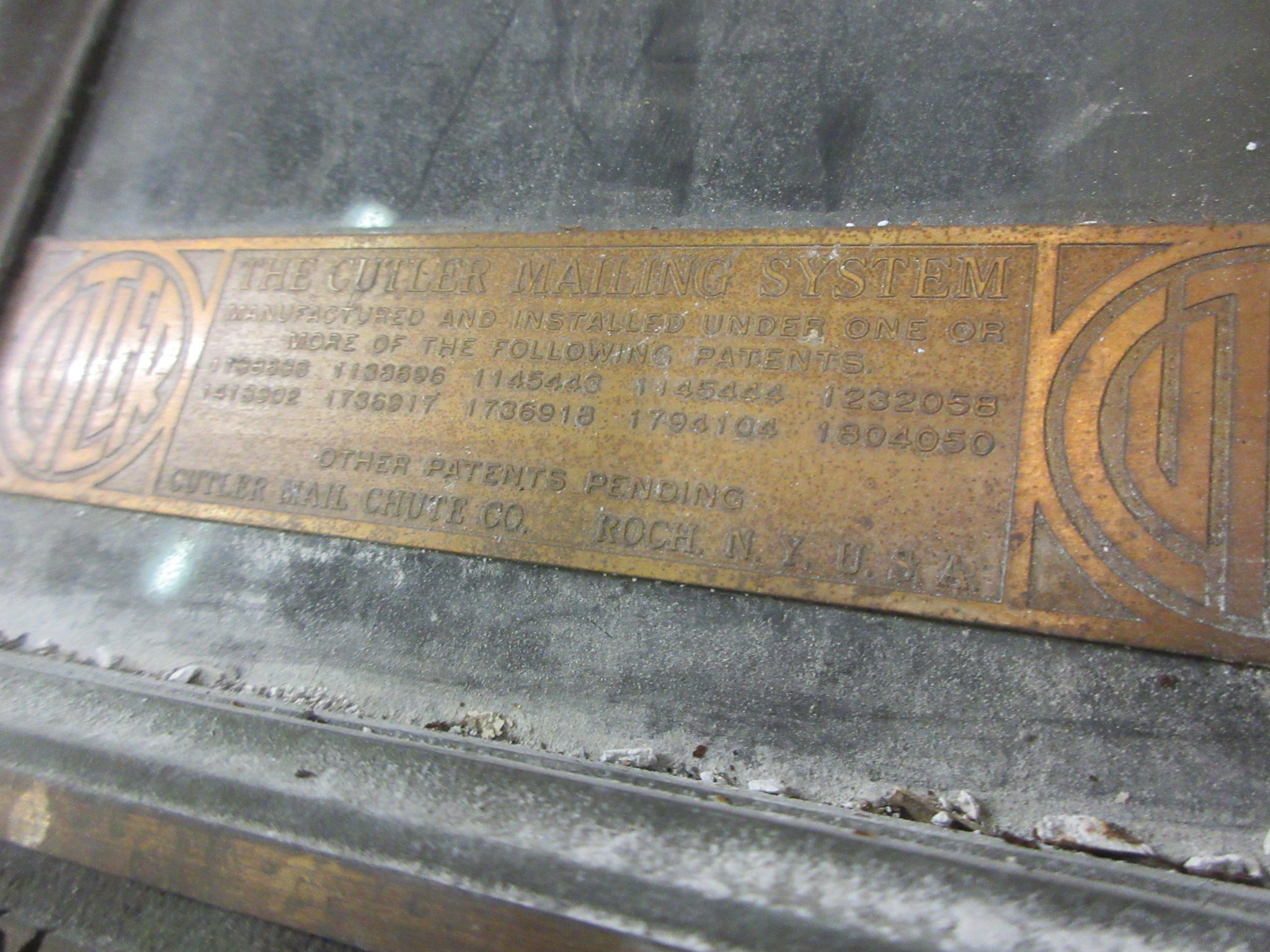 Antique Brass Cutler Mail Chute