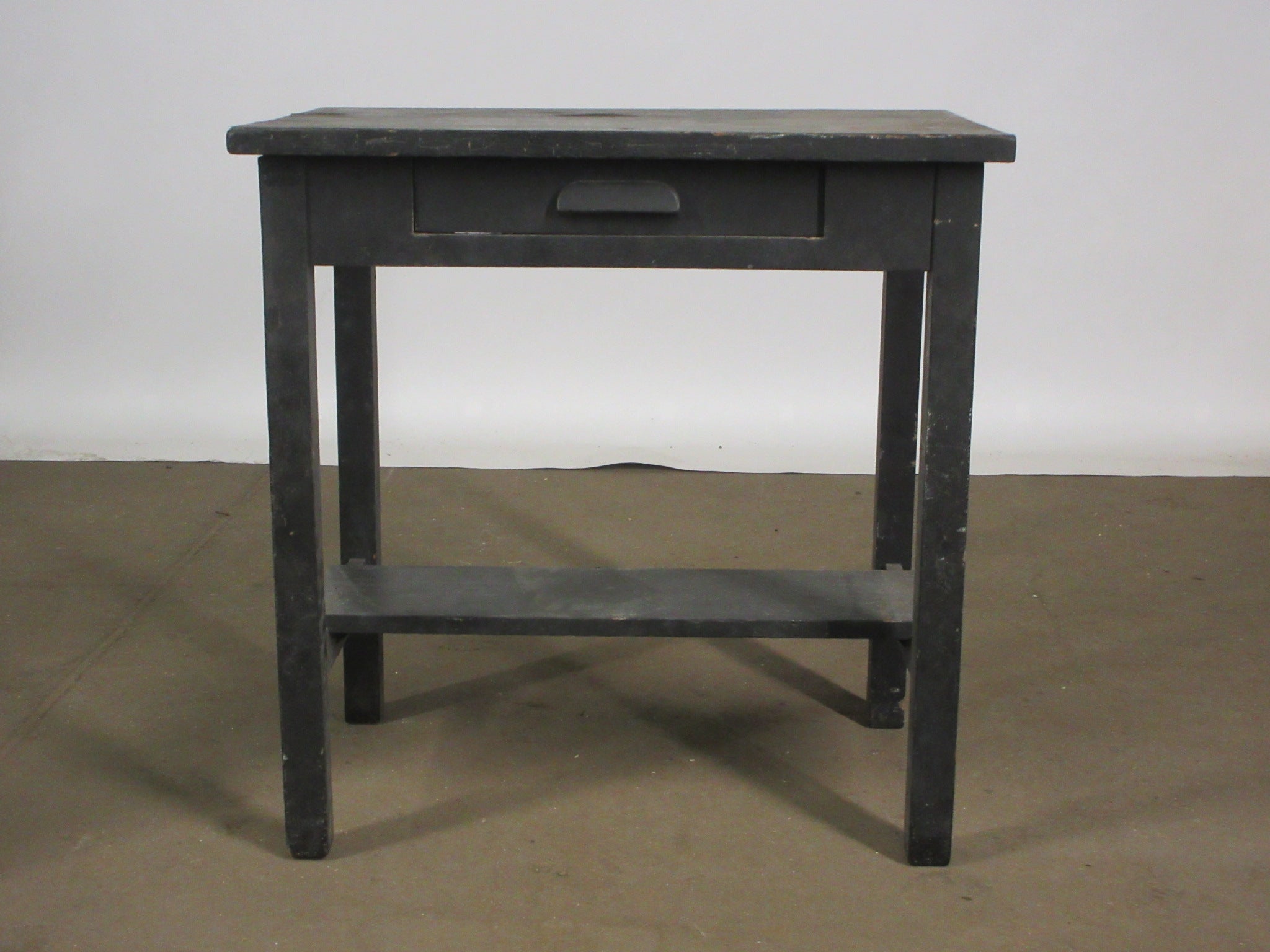 Vintage Black Wooden Desk
