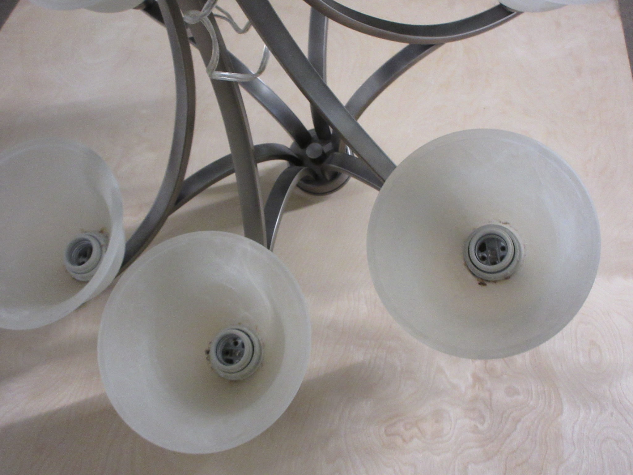 Brushed Nickel Six Light Chandelier