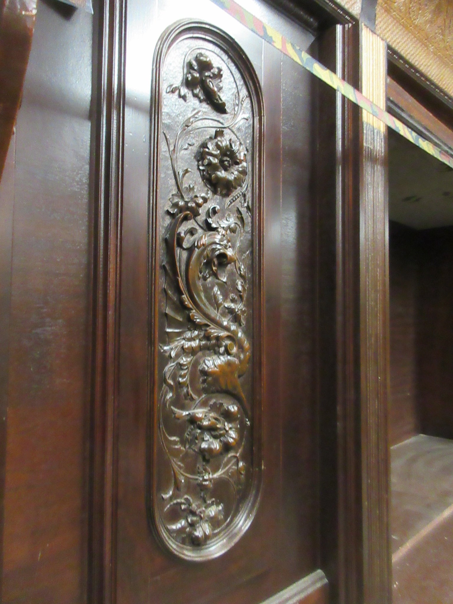 Vintage Carved English Pub Bar Back