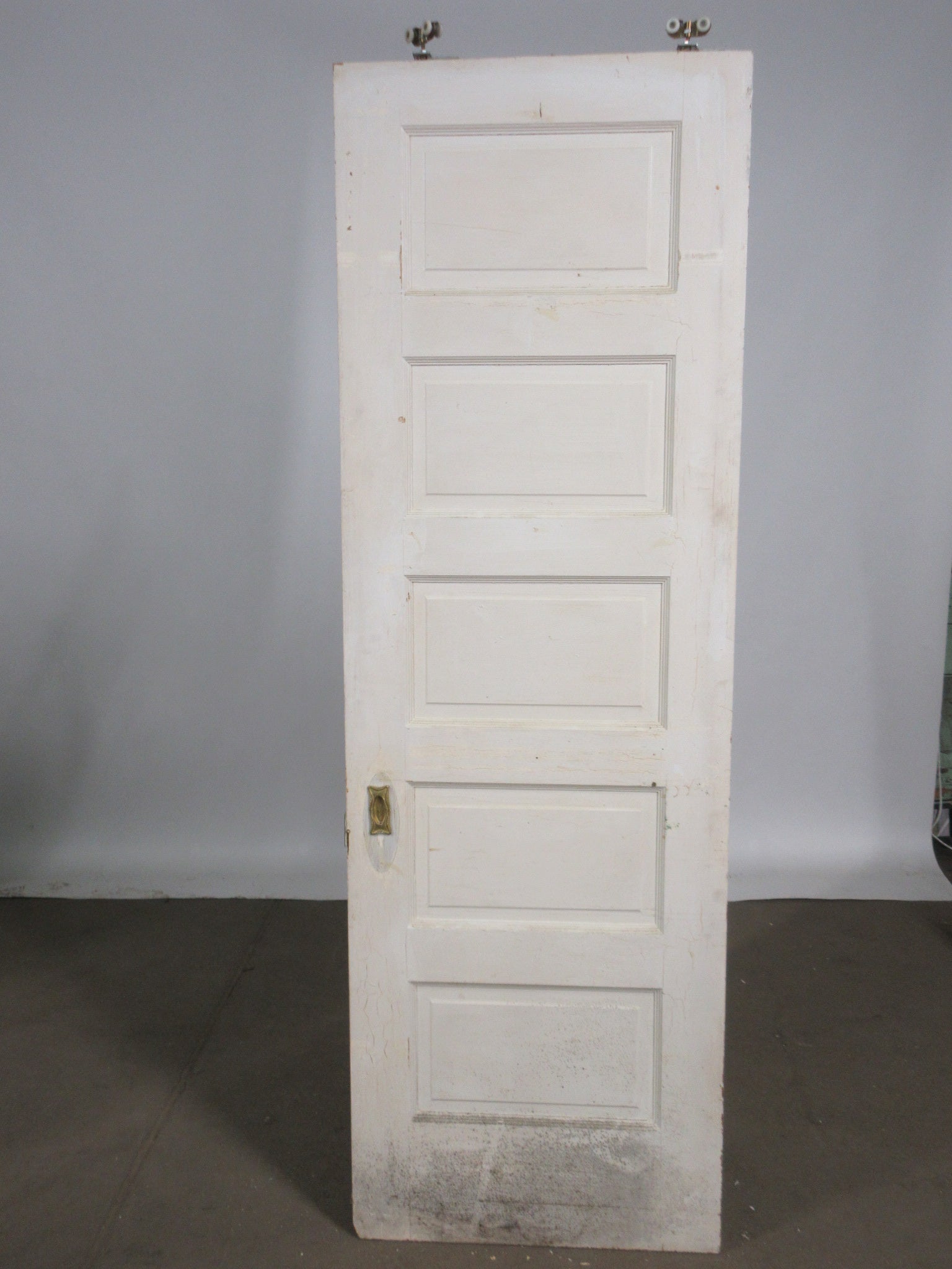 Five Panel Interior Door with Track Casters