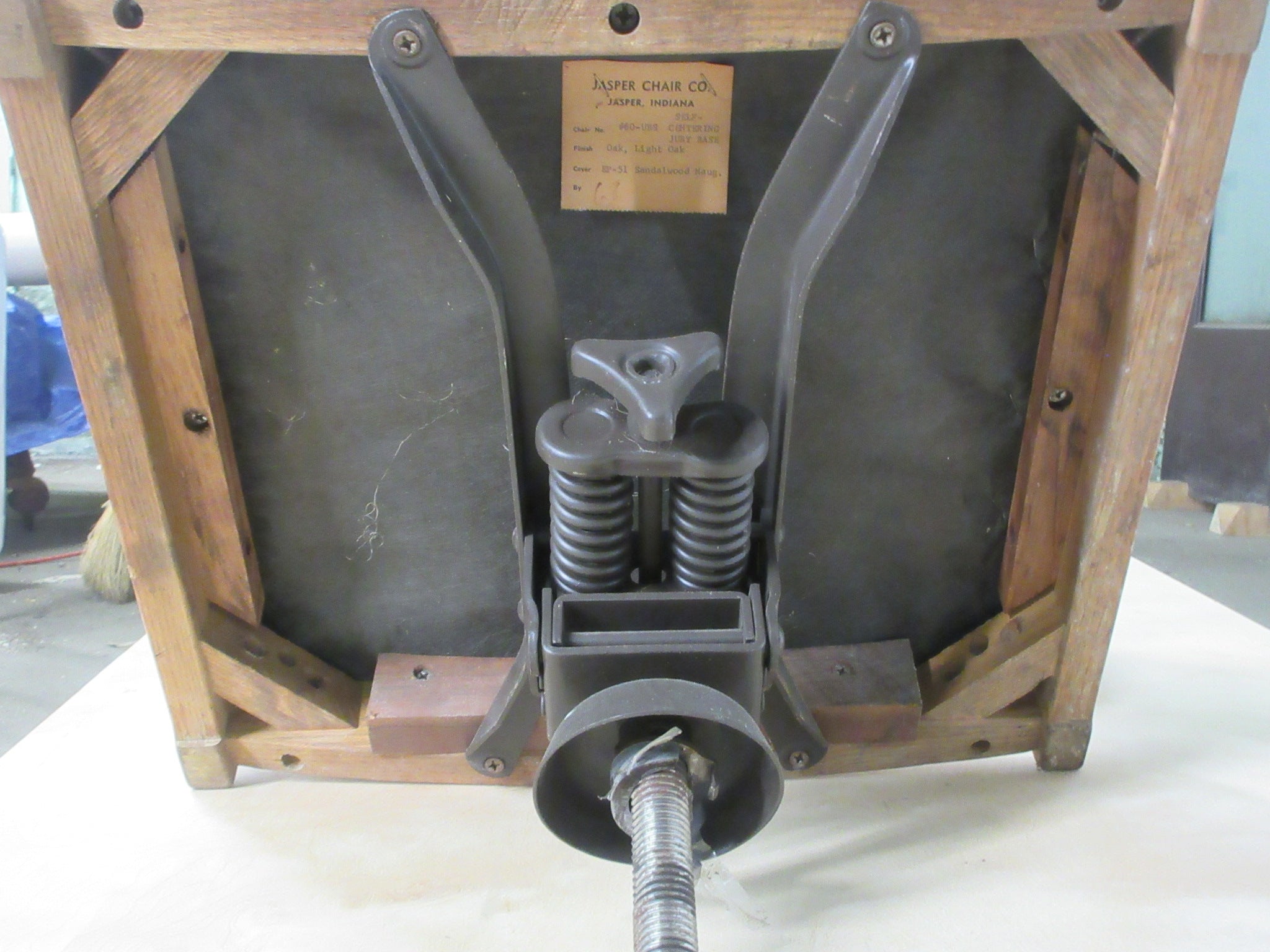 Oak Adjustable Height Jury Chair (No Base)