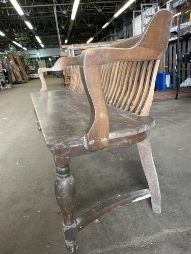 Vintage Solid Wood 6' Spindleback Court Bench