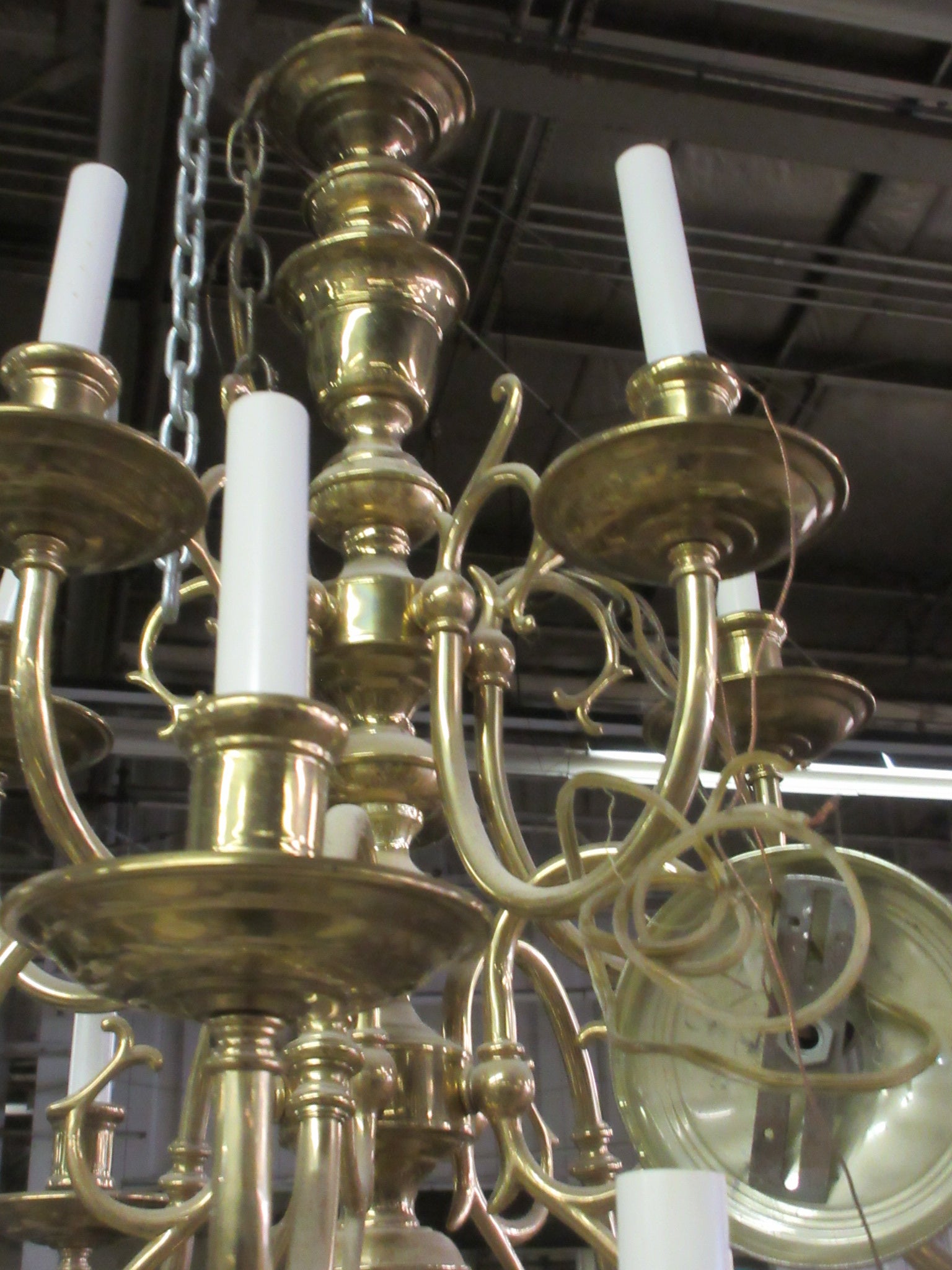 Brass Candelabra Chandelier - 48"H