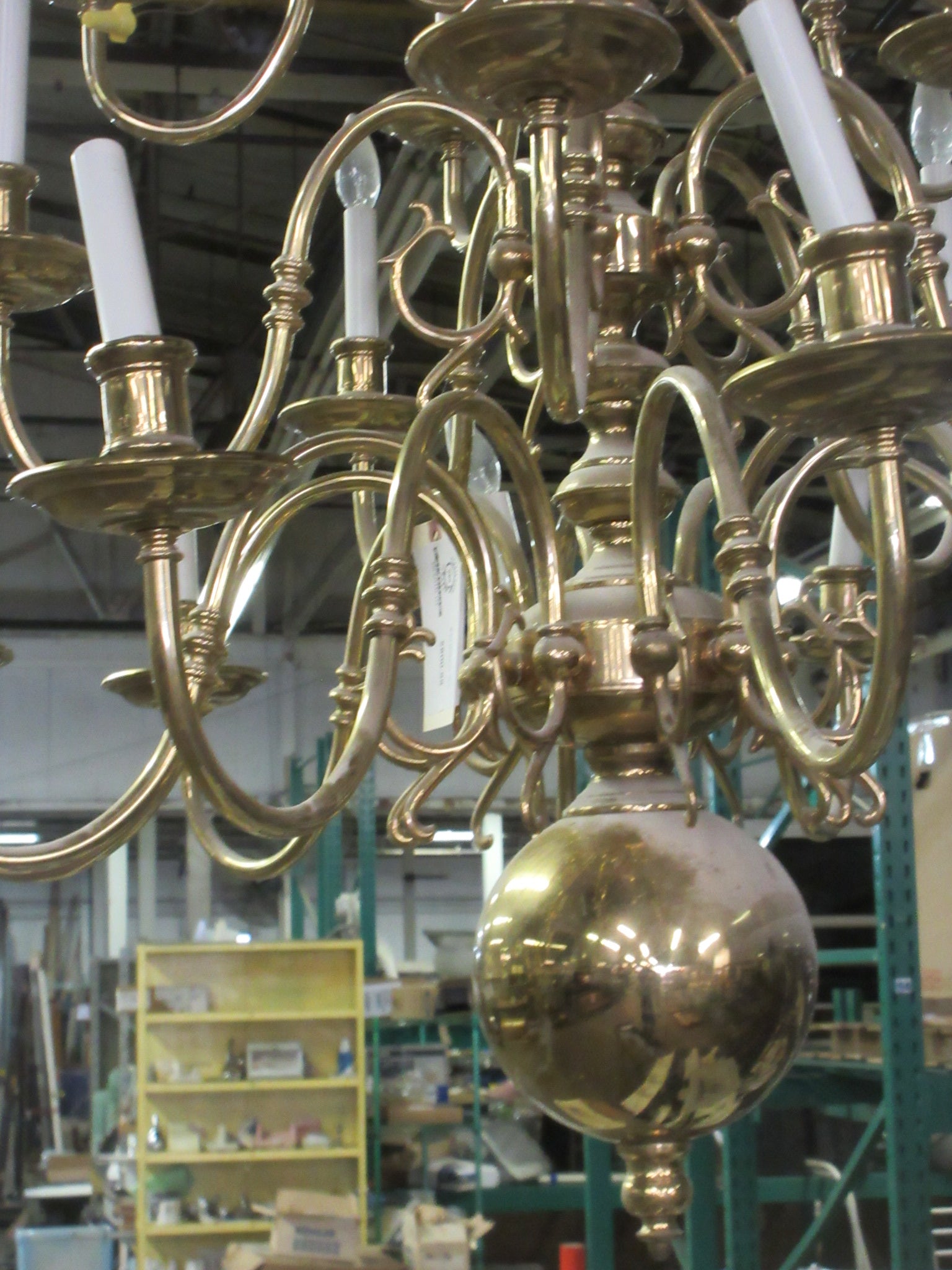 Brass Candelabra Chandelier - 48"H