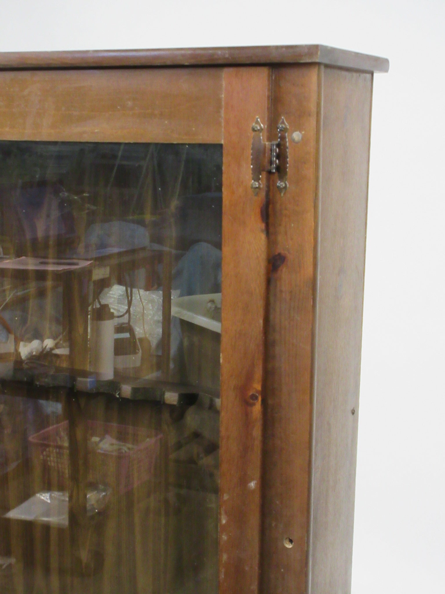 Wood Cabinet with Glass Paneled Door (As Is)