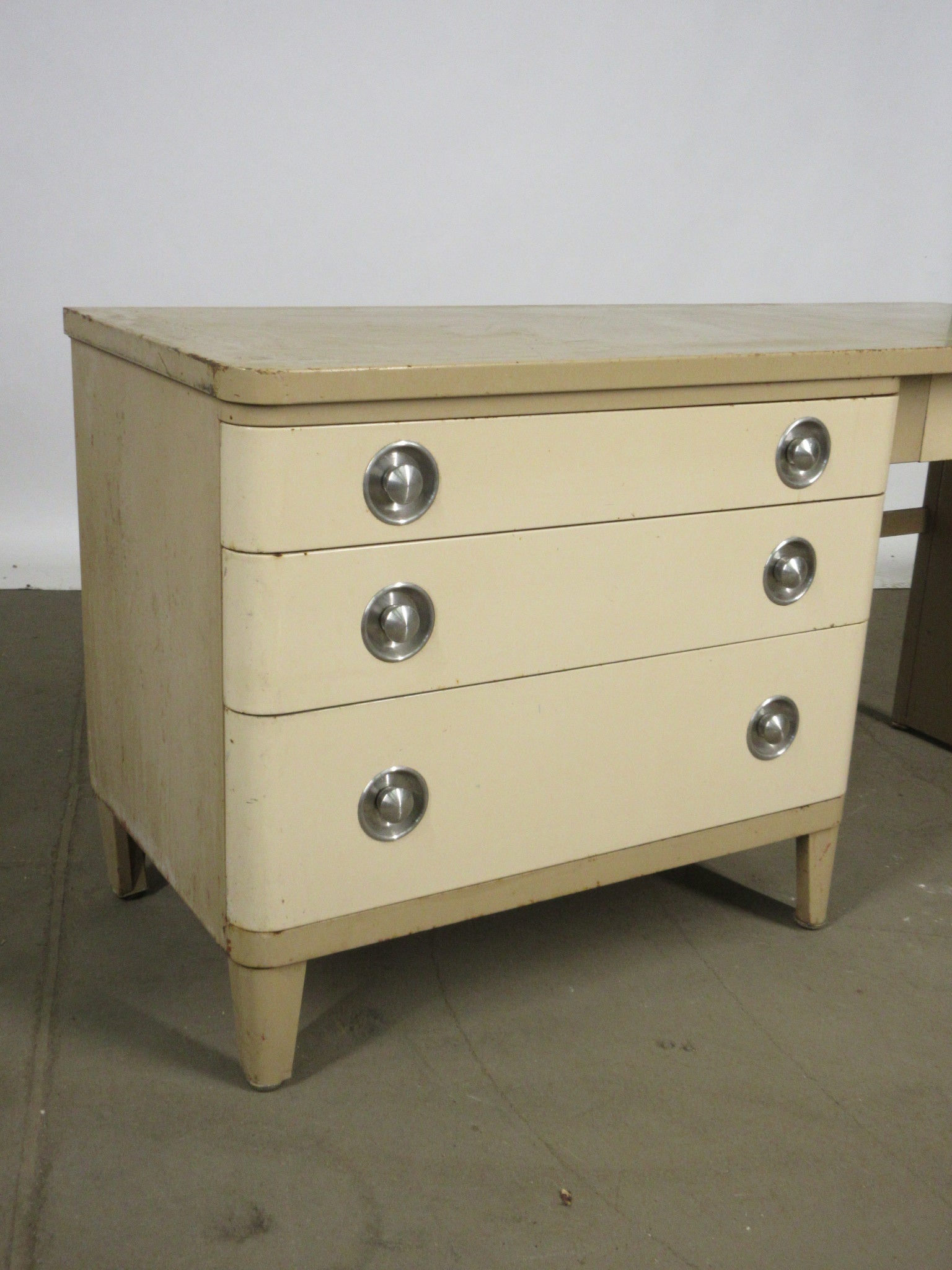 Vintage Metal Norman Bel Geddes for Simmons Desk with Four Drawers