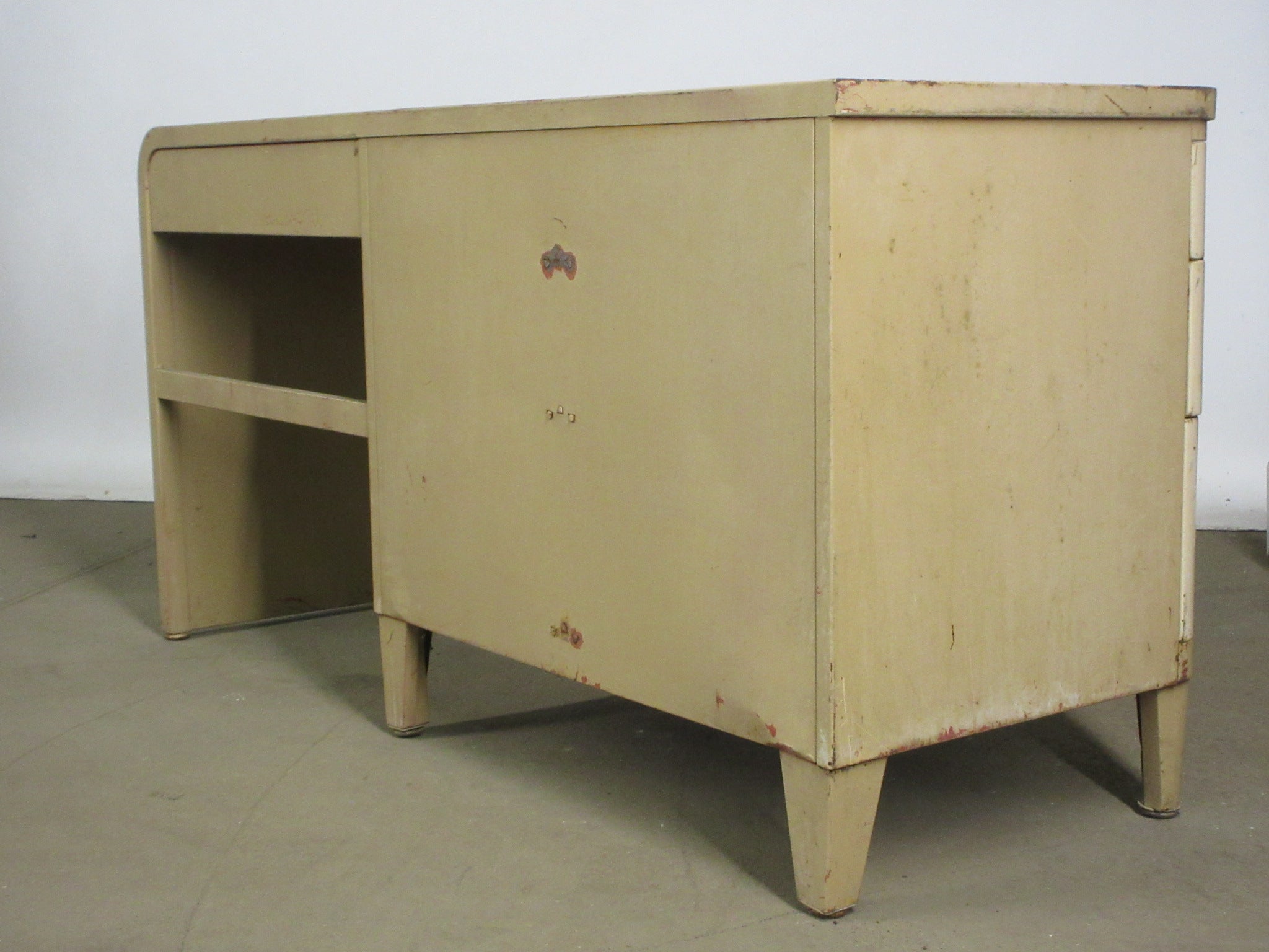 Vintage Metal Norman Bel Geddes for Simmons Desk with Four Drawers