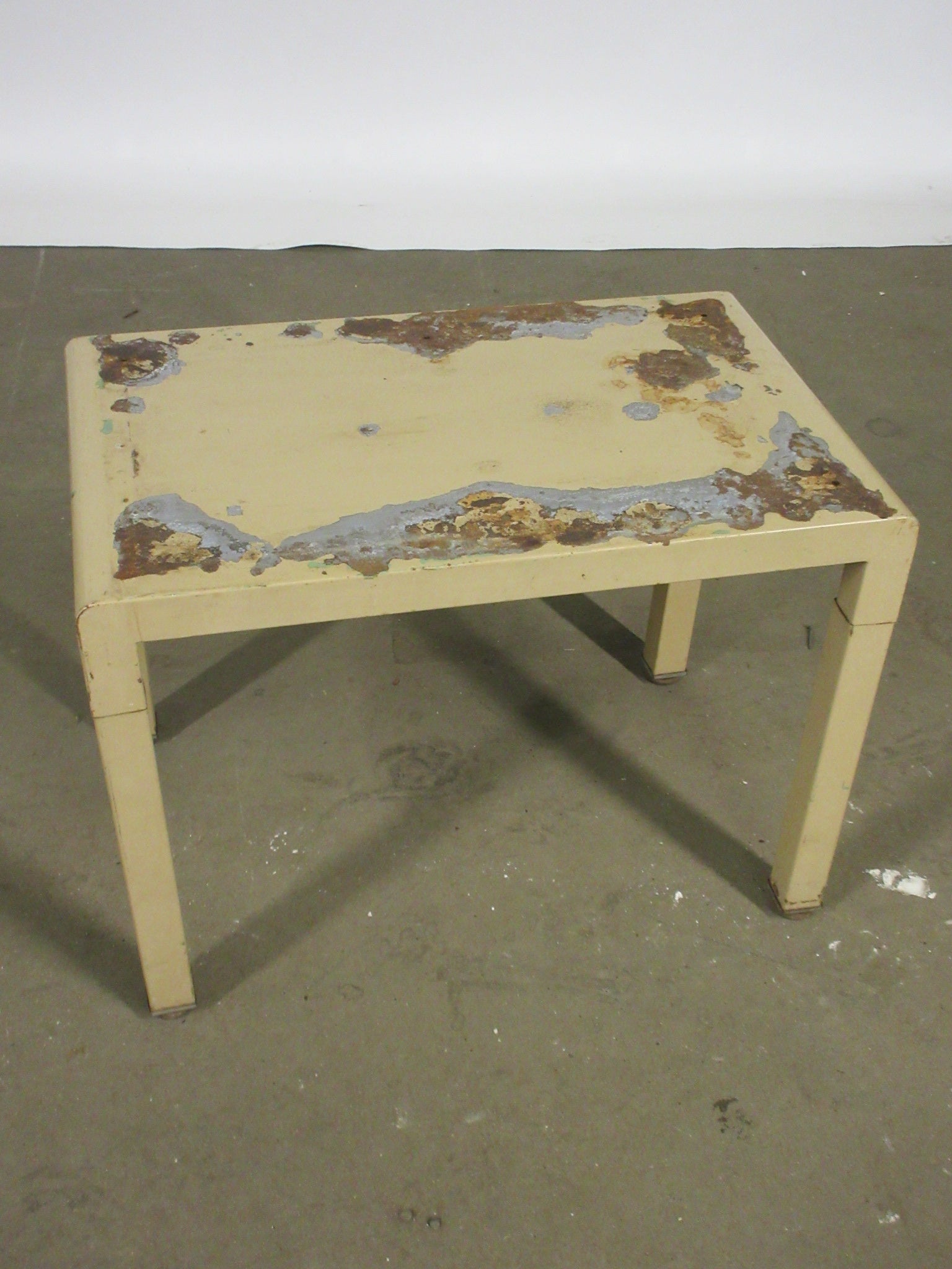 Vintage Distressed Metal Norman Bel Geddes for Simmons Bench