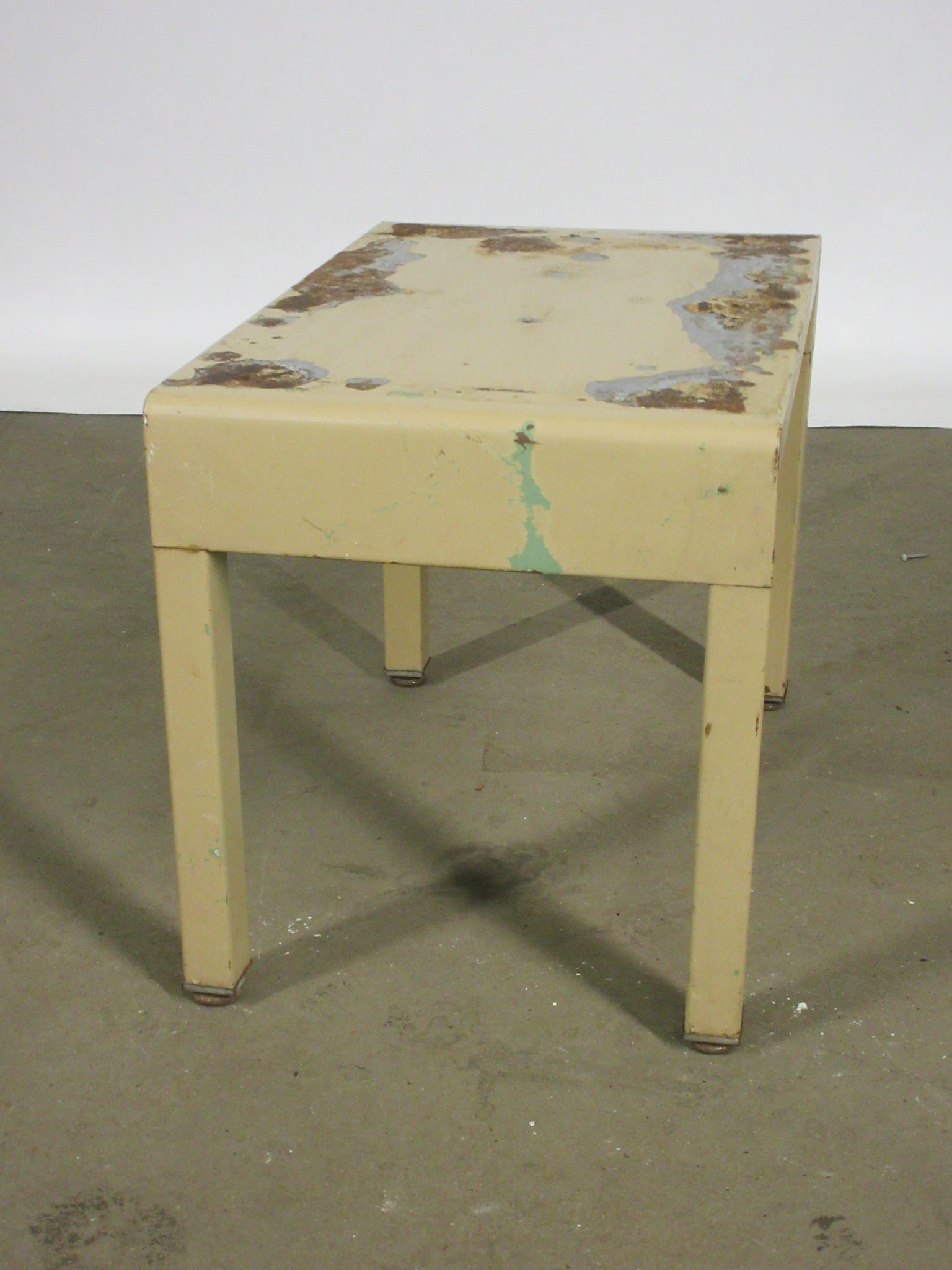 Vintage Distressed Metal Norman Bel Geddes for Simmons Bench