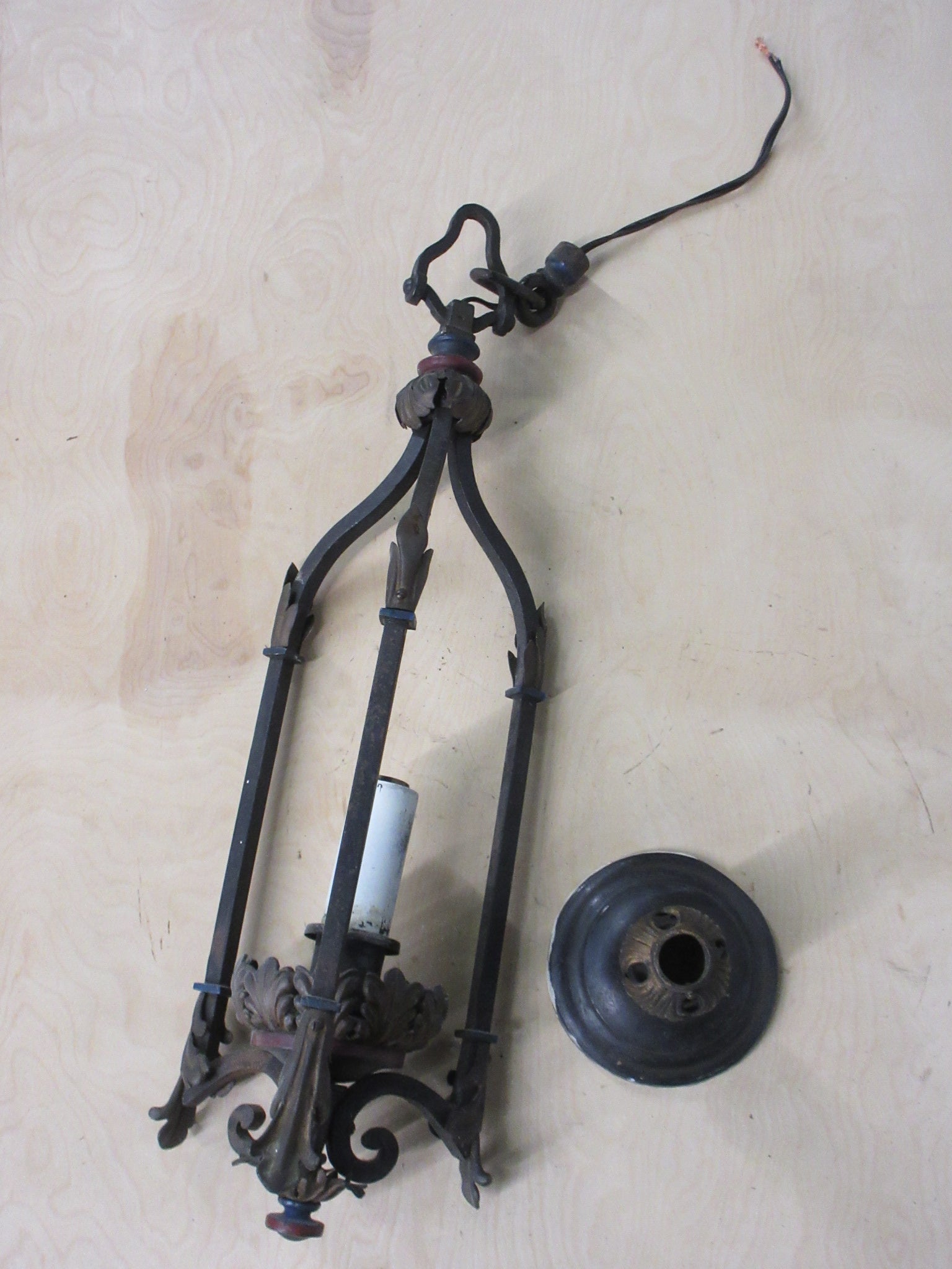 Ceiling Mount Wrought Iron Single Light Fixture