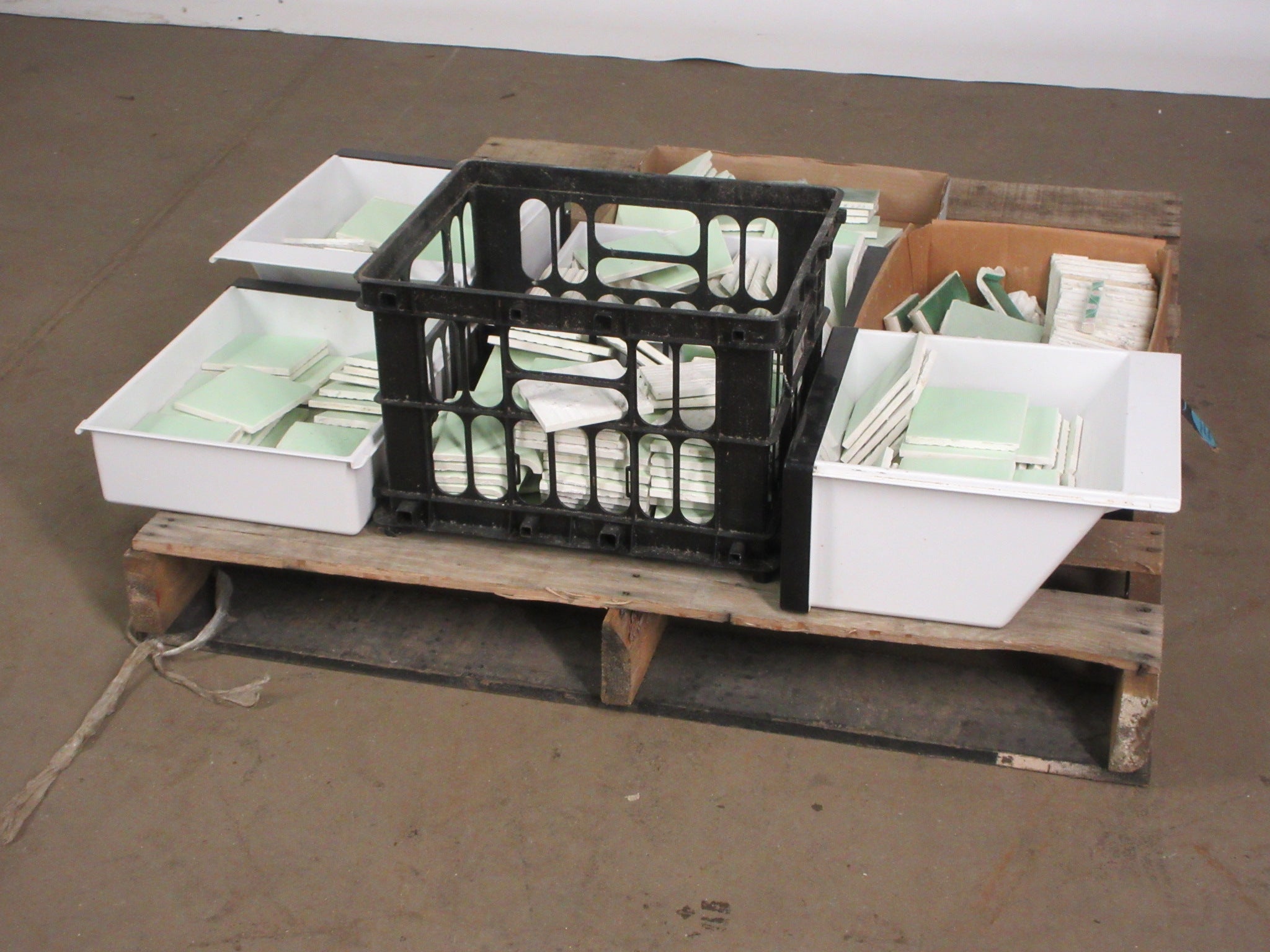 Lot of Reclaimed Vintage Green Tile