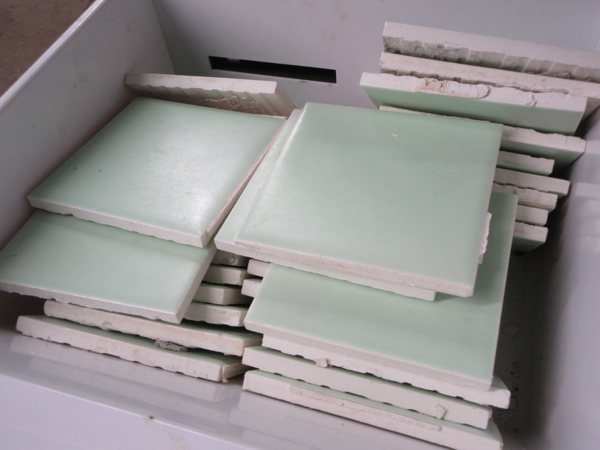 Lot of Reclaimed Vintage Green Tile