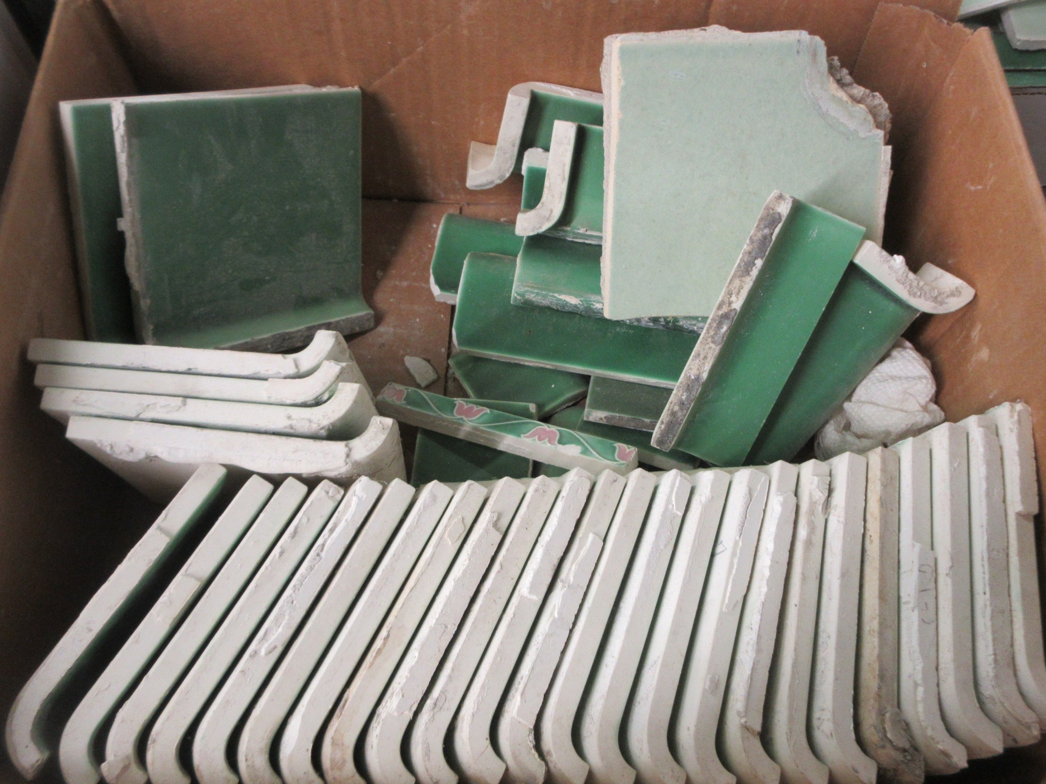 Lot of Reclaimed Vintage Green Tile
