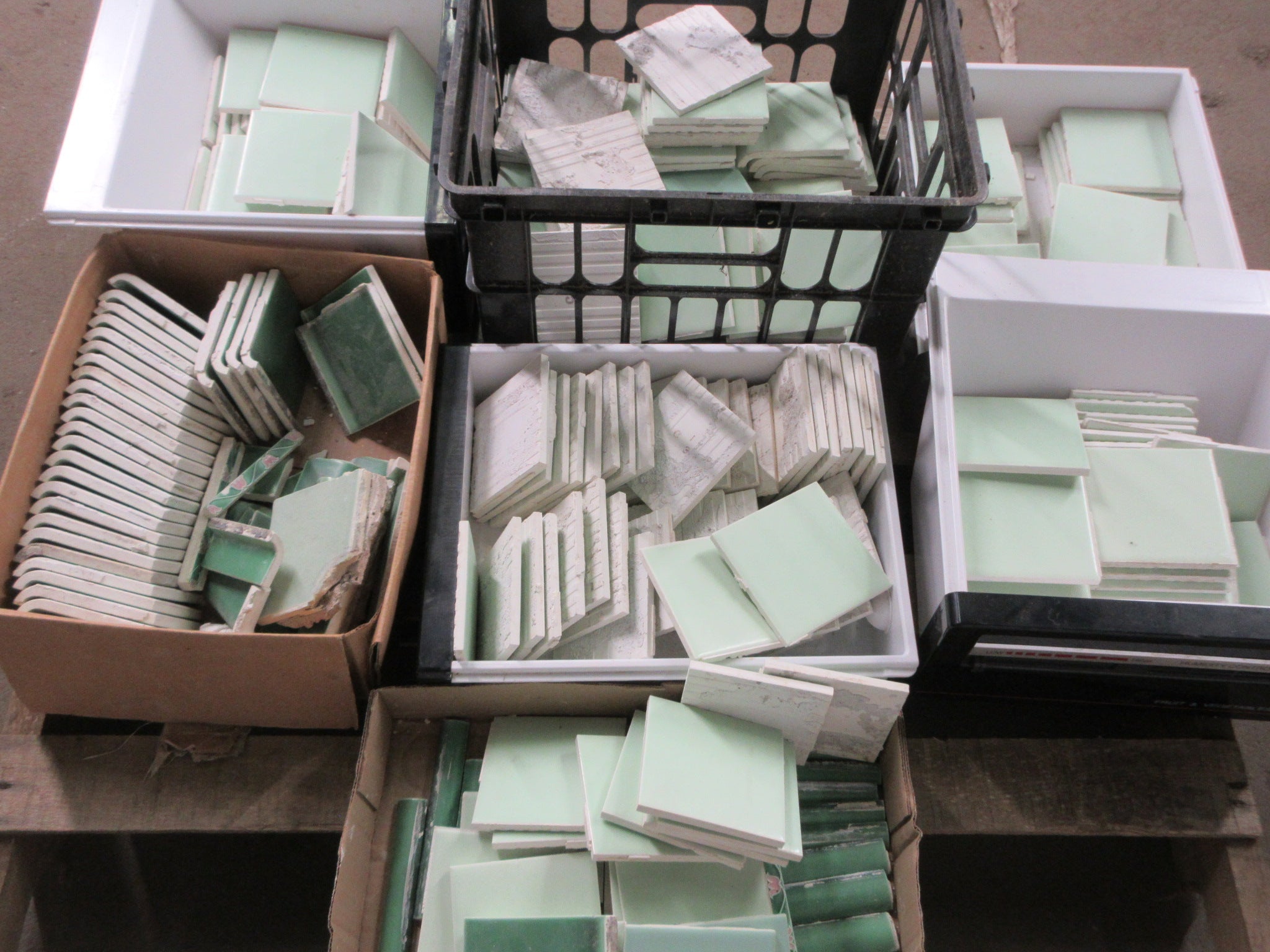 Lot of Reclaimed Vintage Green Tile