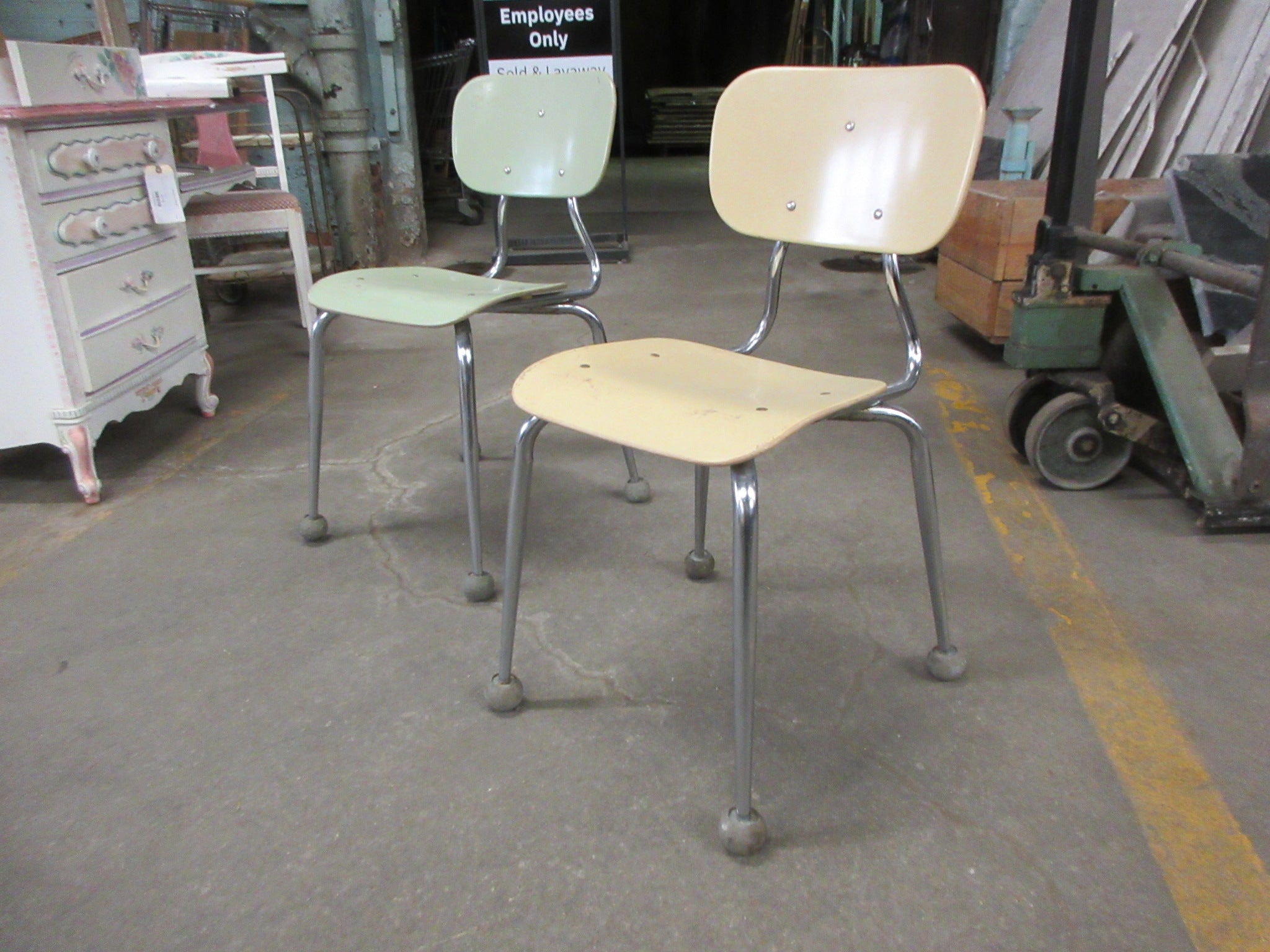 Vintage School Chair with Floor Protectors (Varied Colors)