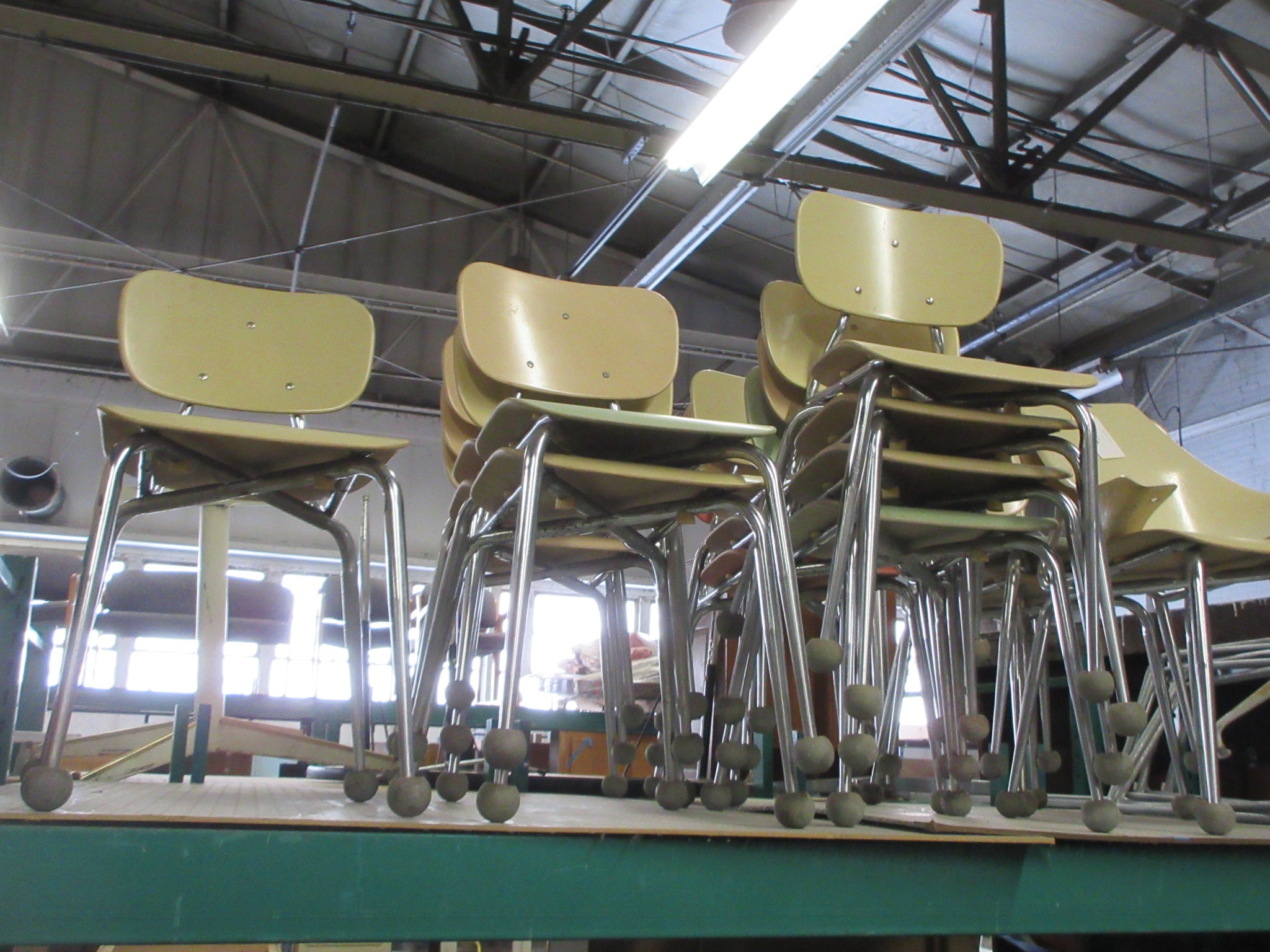 Vintage School Chair with Floor Protectors (Varied Colors)