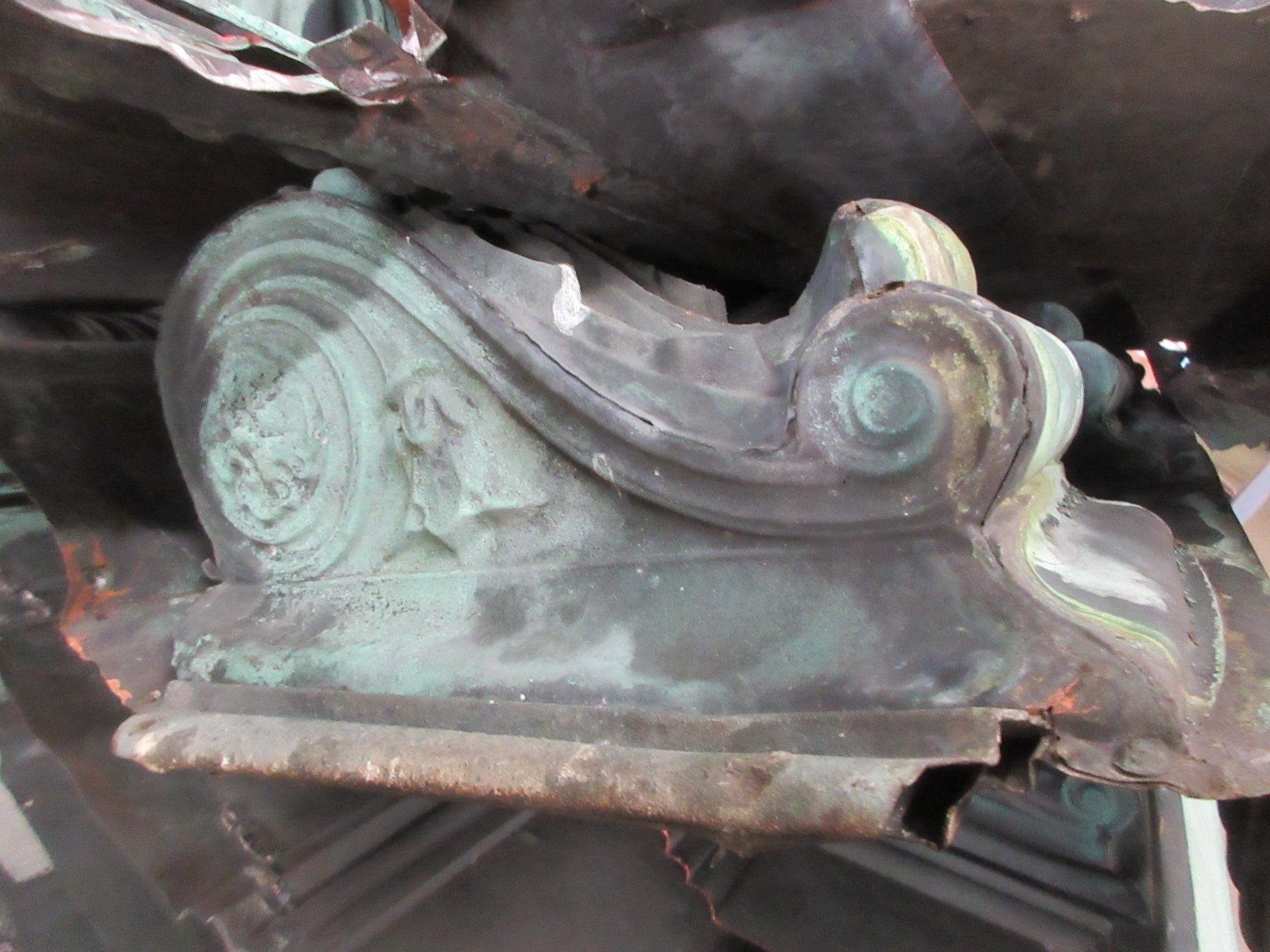 Salvaged Copper Cornice