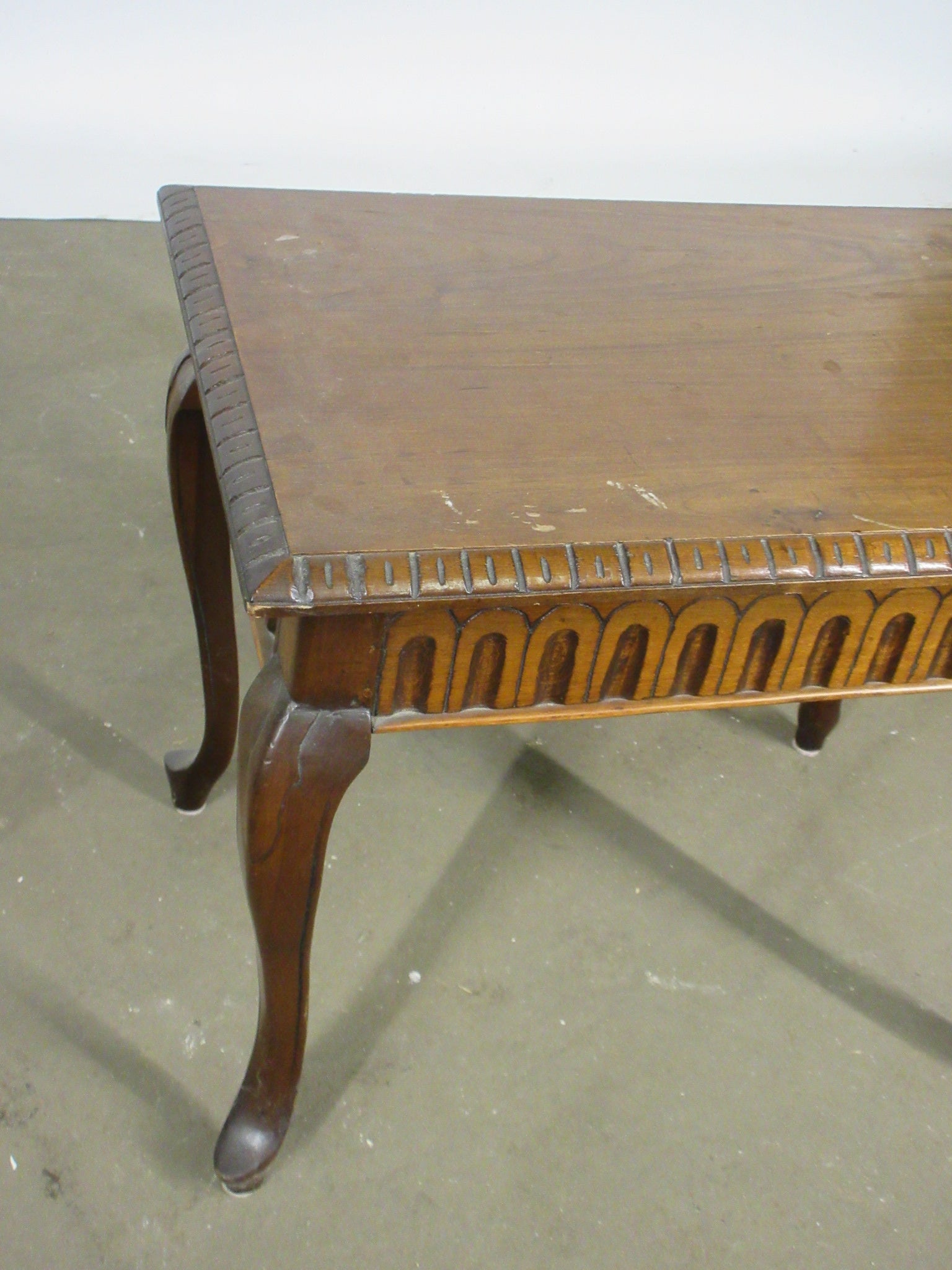 Hand Carved Wooden End Table