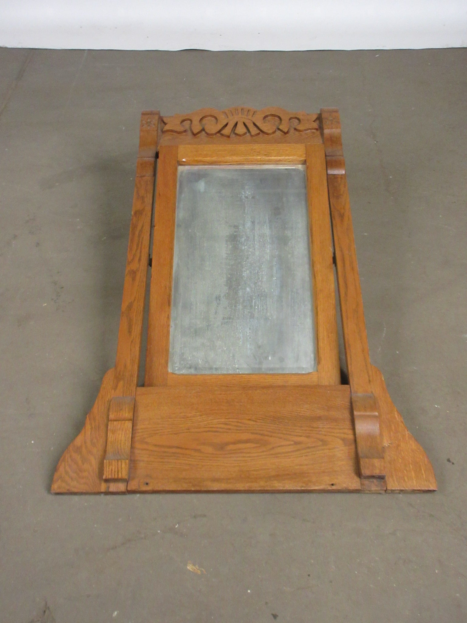 Antique Wooden Swivel Dresser Mirror