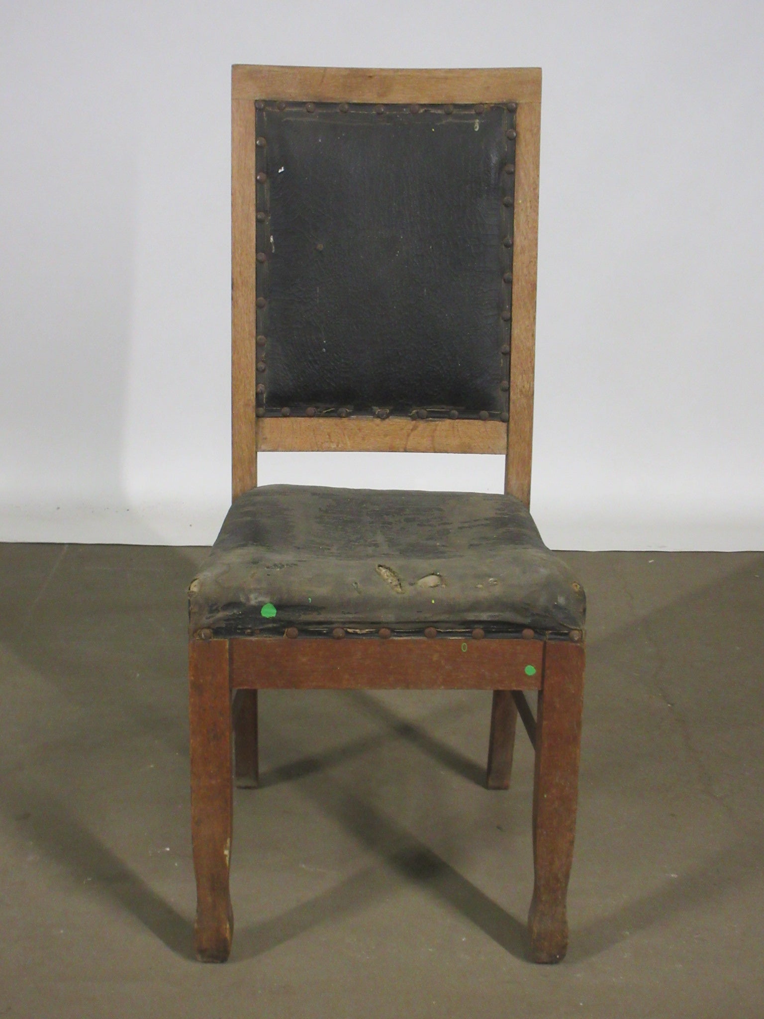 Antique Wooden Chair Upholstered Seat and Back