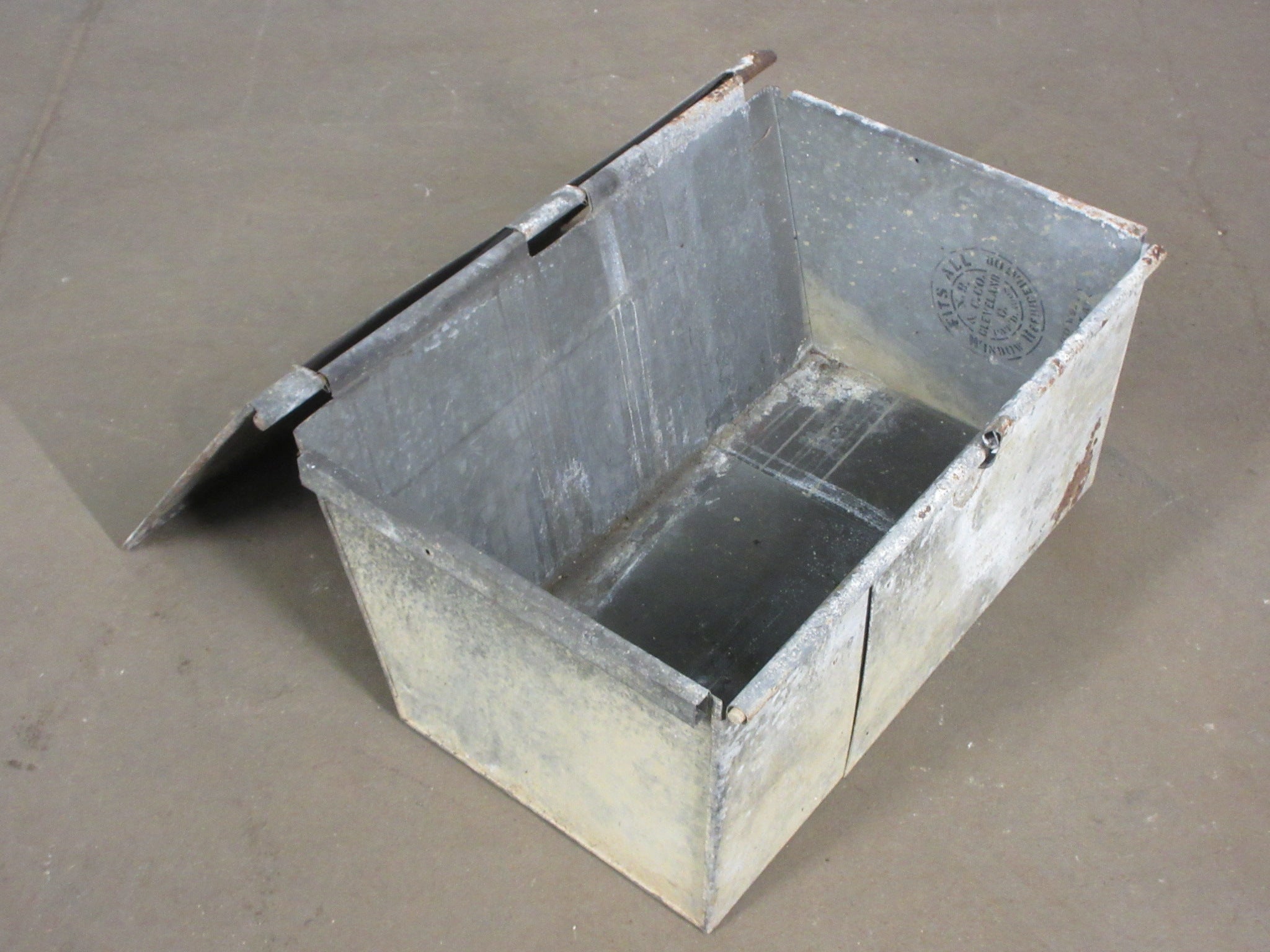 Galvanized Antique Window Refrigerator