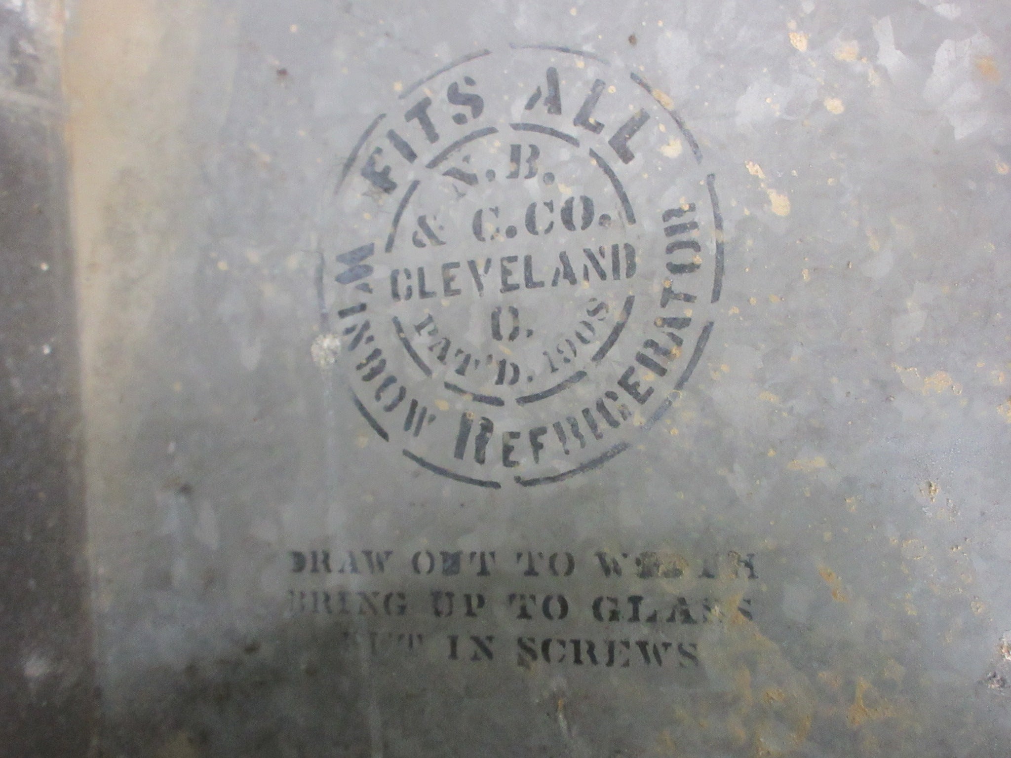 Galvanized Antique Window Refrigerator