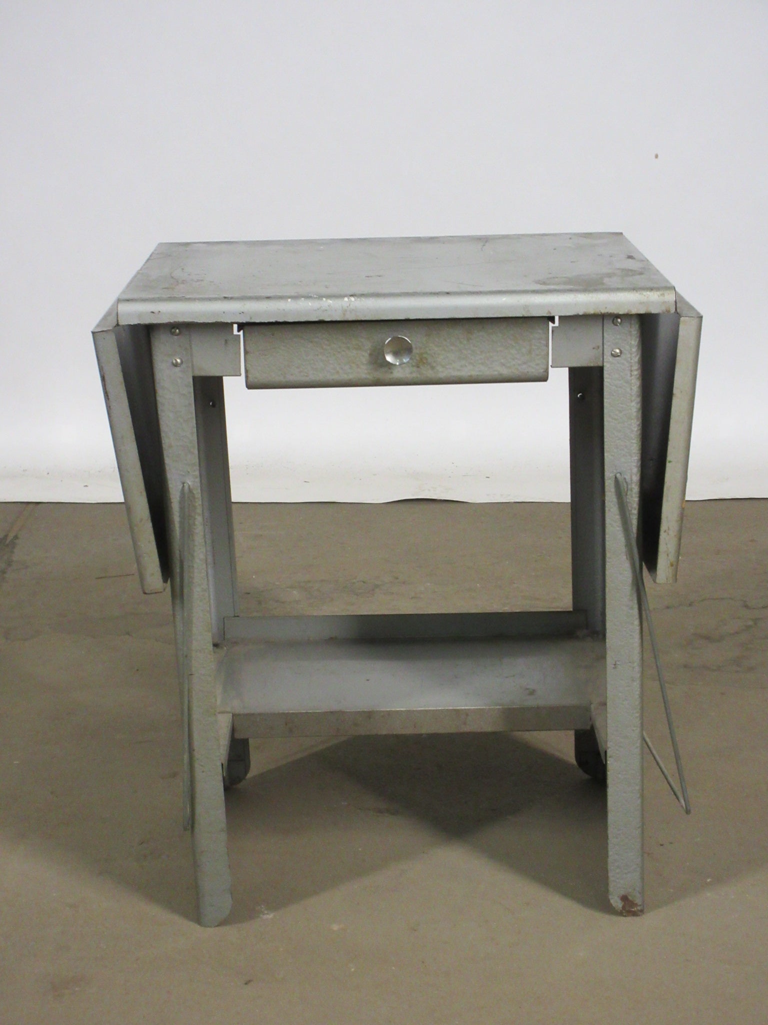 Industrial Table with Drop Leaves and Drawer