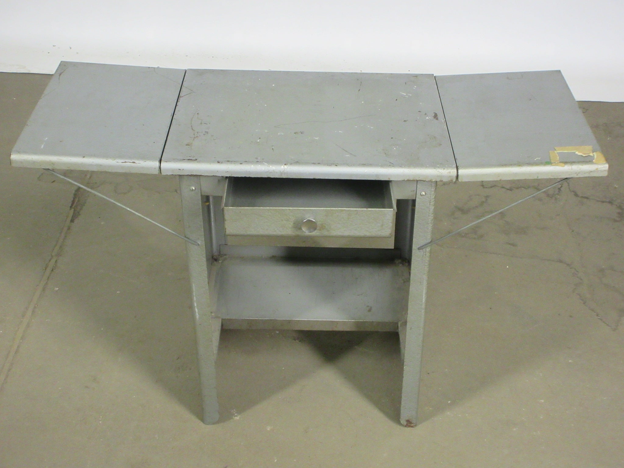 Industrial Table with Drop Leaves and Drawer