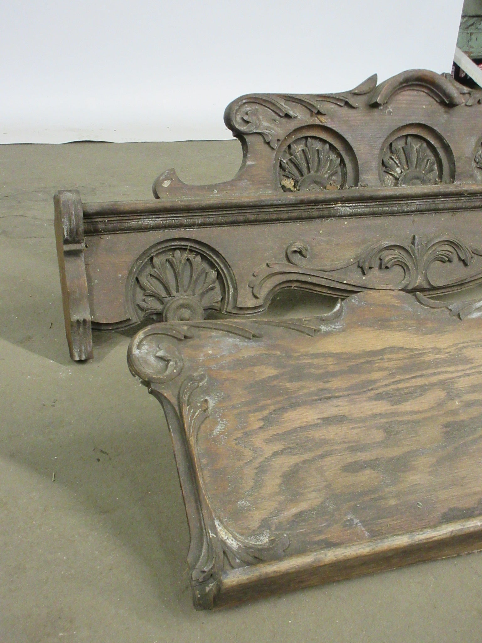 Antique Wooden Shelf and Mantle Set (Two Pieces)