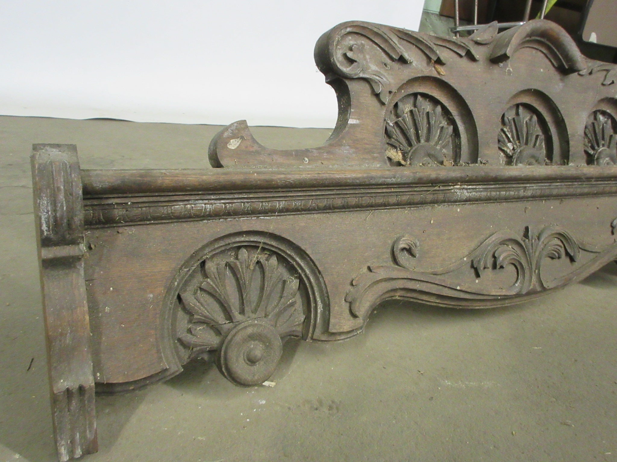 Antique Wooden Shelf and Mantle Set (Two Pieces)