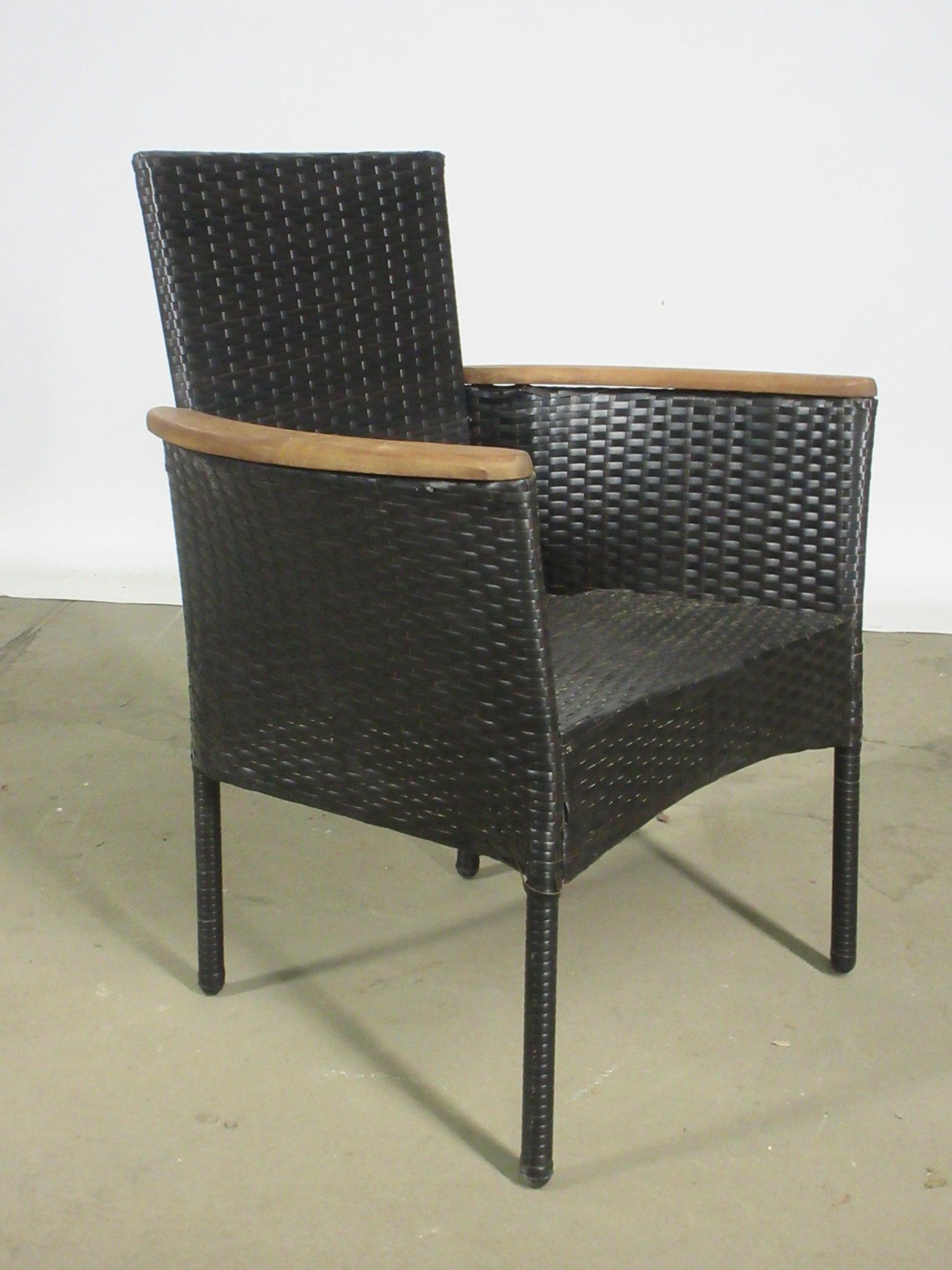 PatioJoy Wicker Wooden Arm Chairs