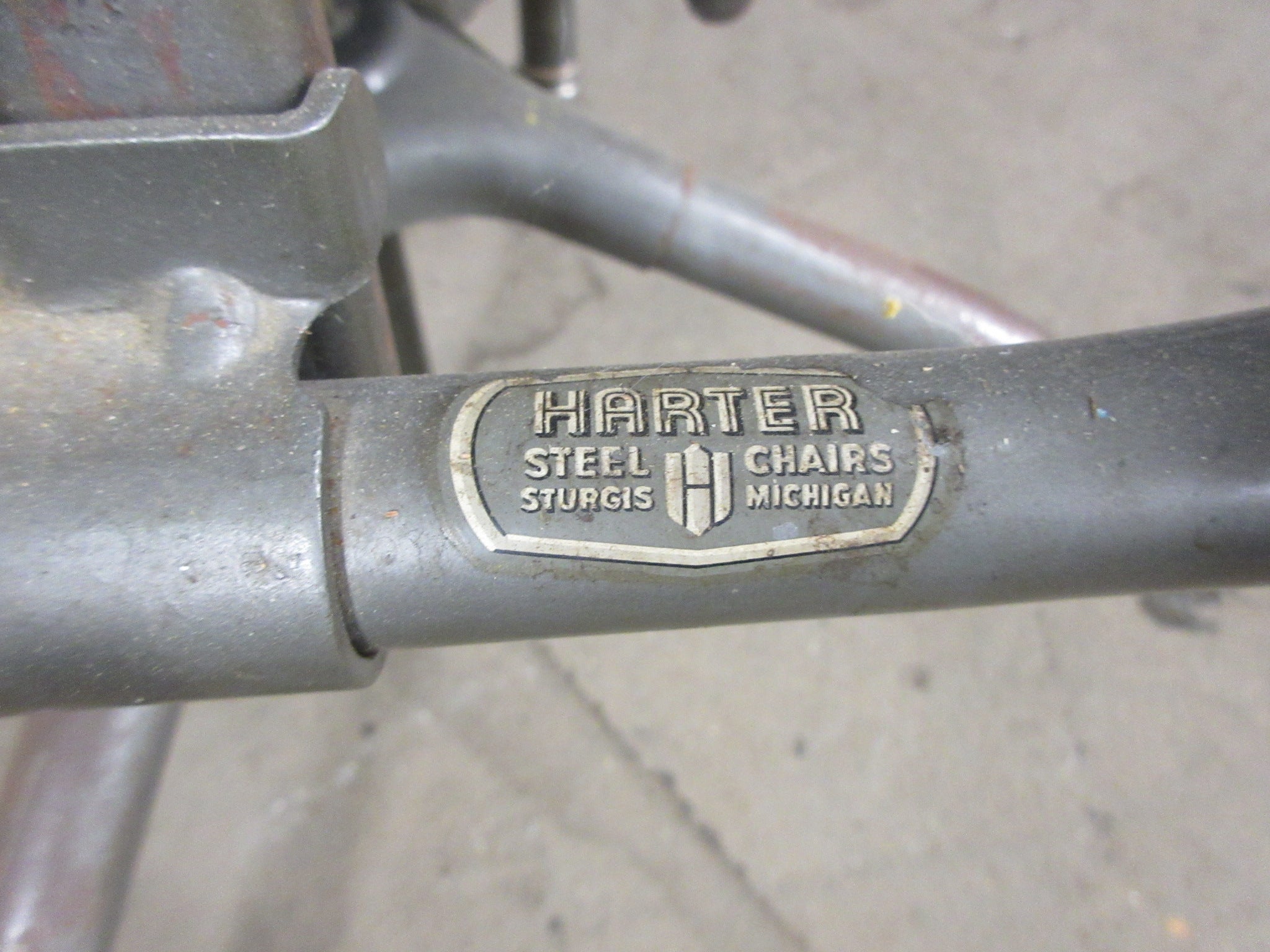 Harter Industrial Steel Chair on Wheels