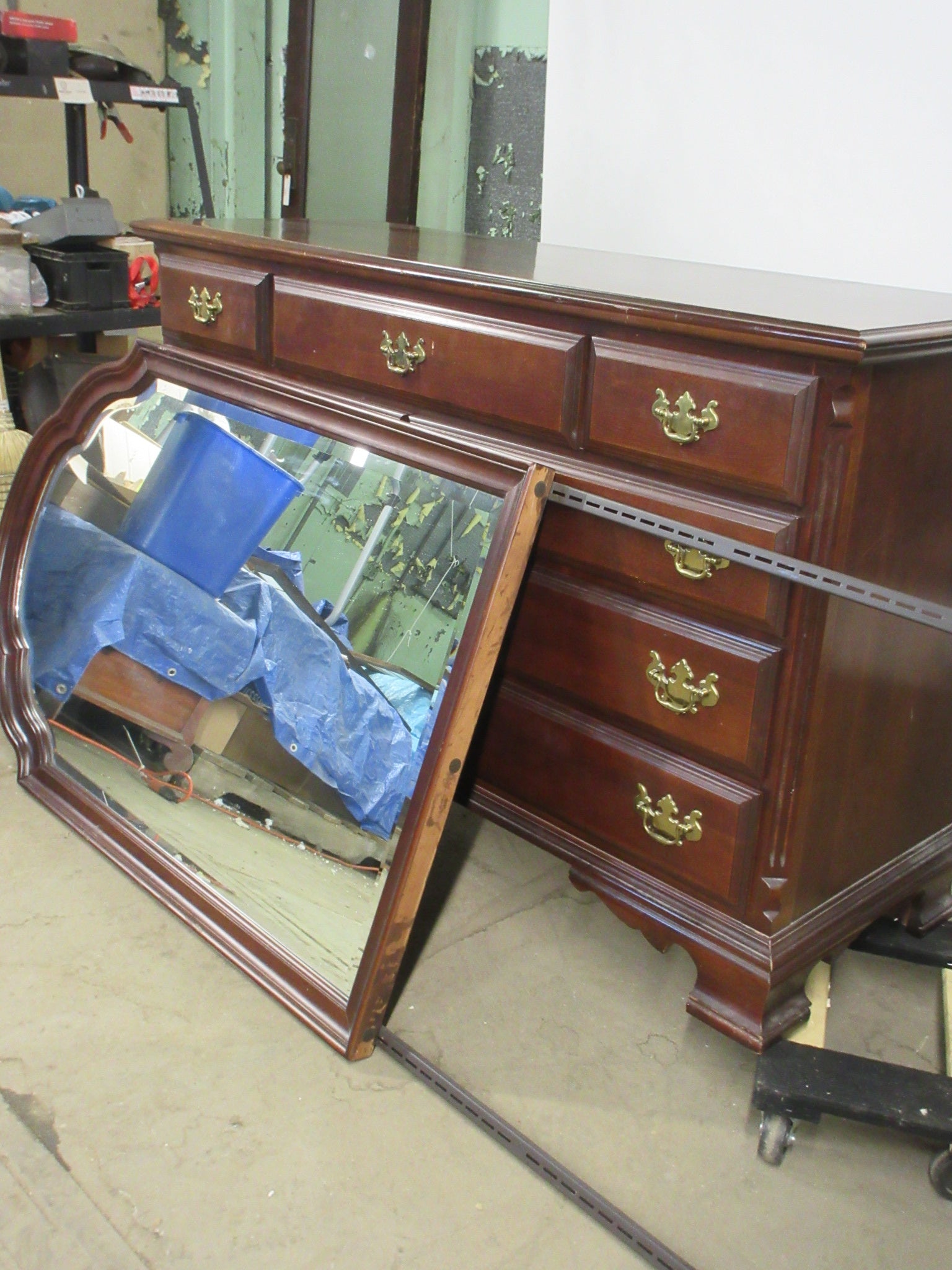 Nine Drawer Dresser with Mirror