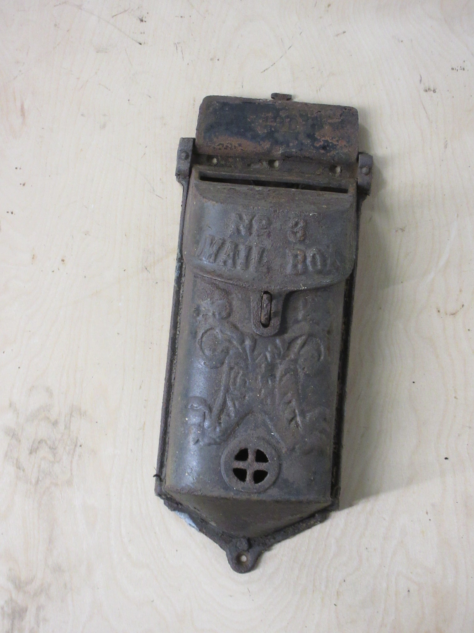 Vintage No. 3 Iron Flush Mount Mailbox