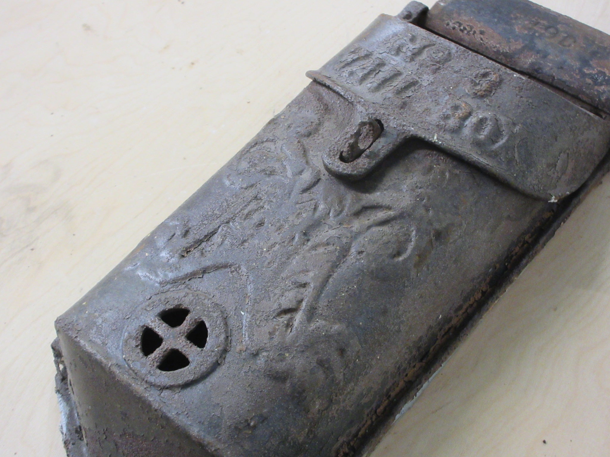 Vintage No. 3 Iron Flush Mount Mailbox