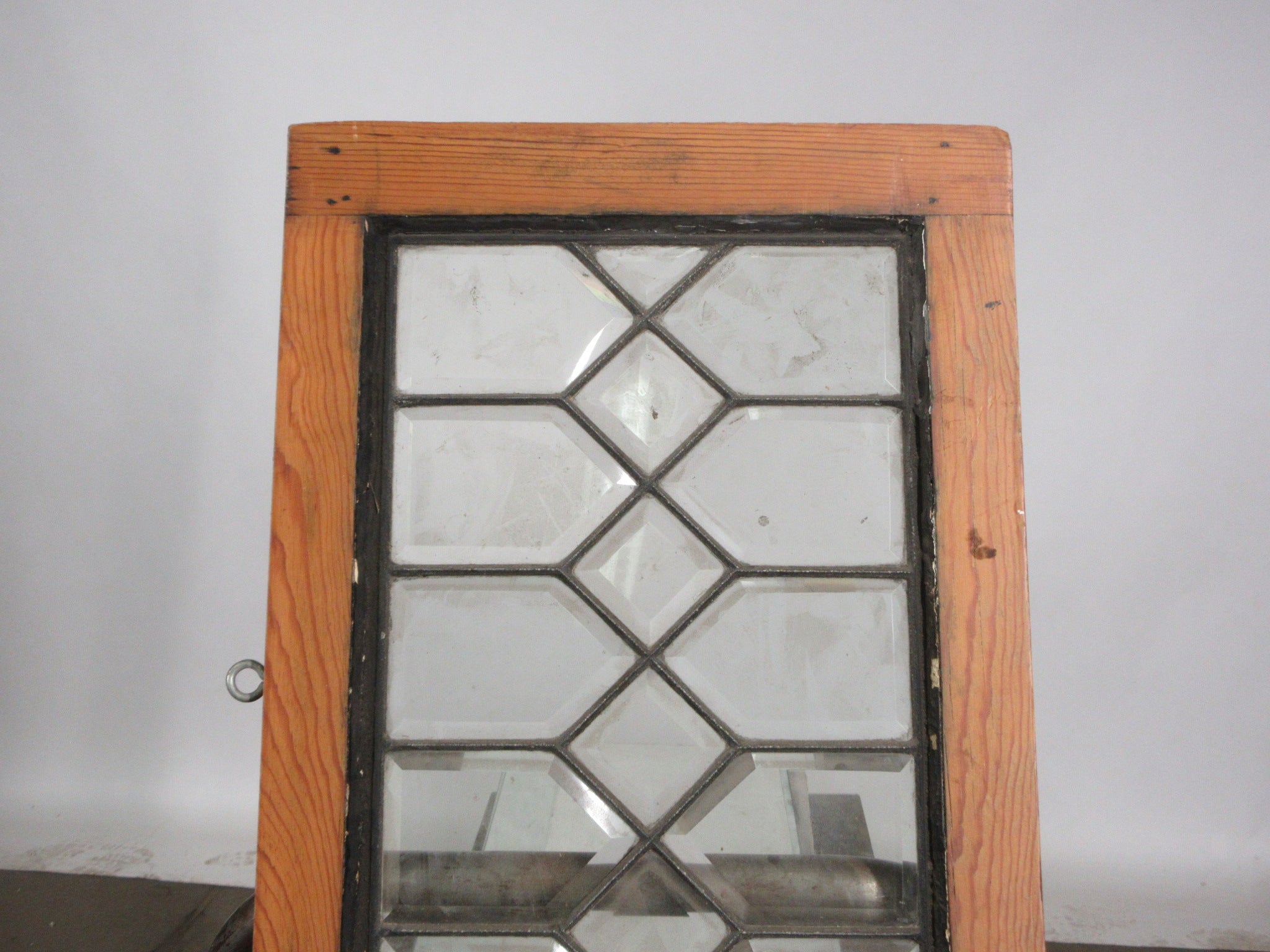 Wood Frame Leaded Glass Transom Window