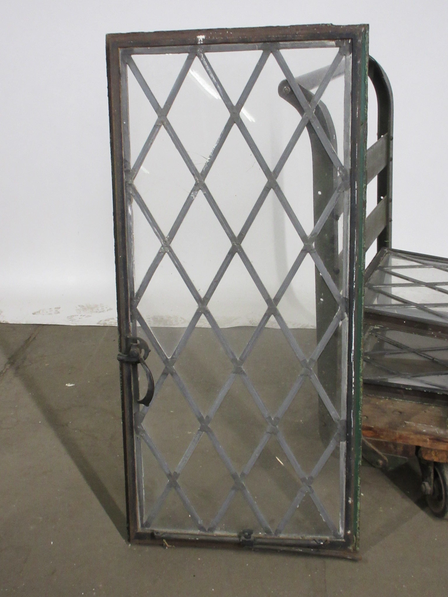 Antique Metal Casement Leaded Glass Right Swing Window