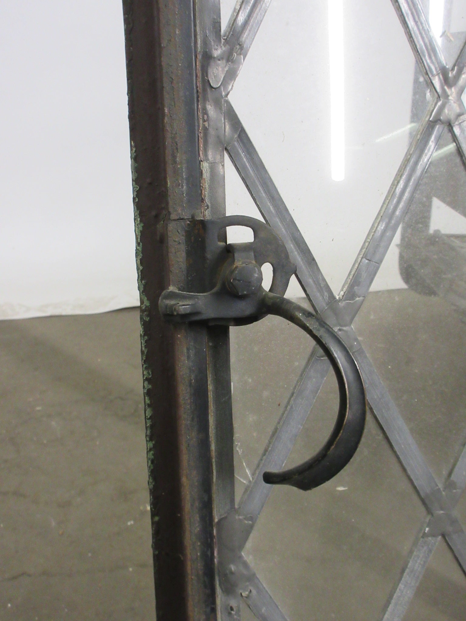 Antique Metal Casement Leaded Glass Right Swing Window