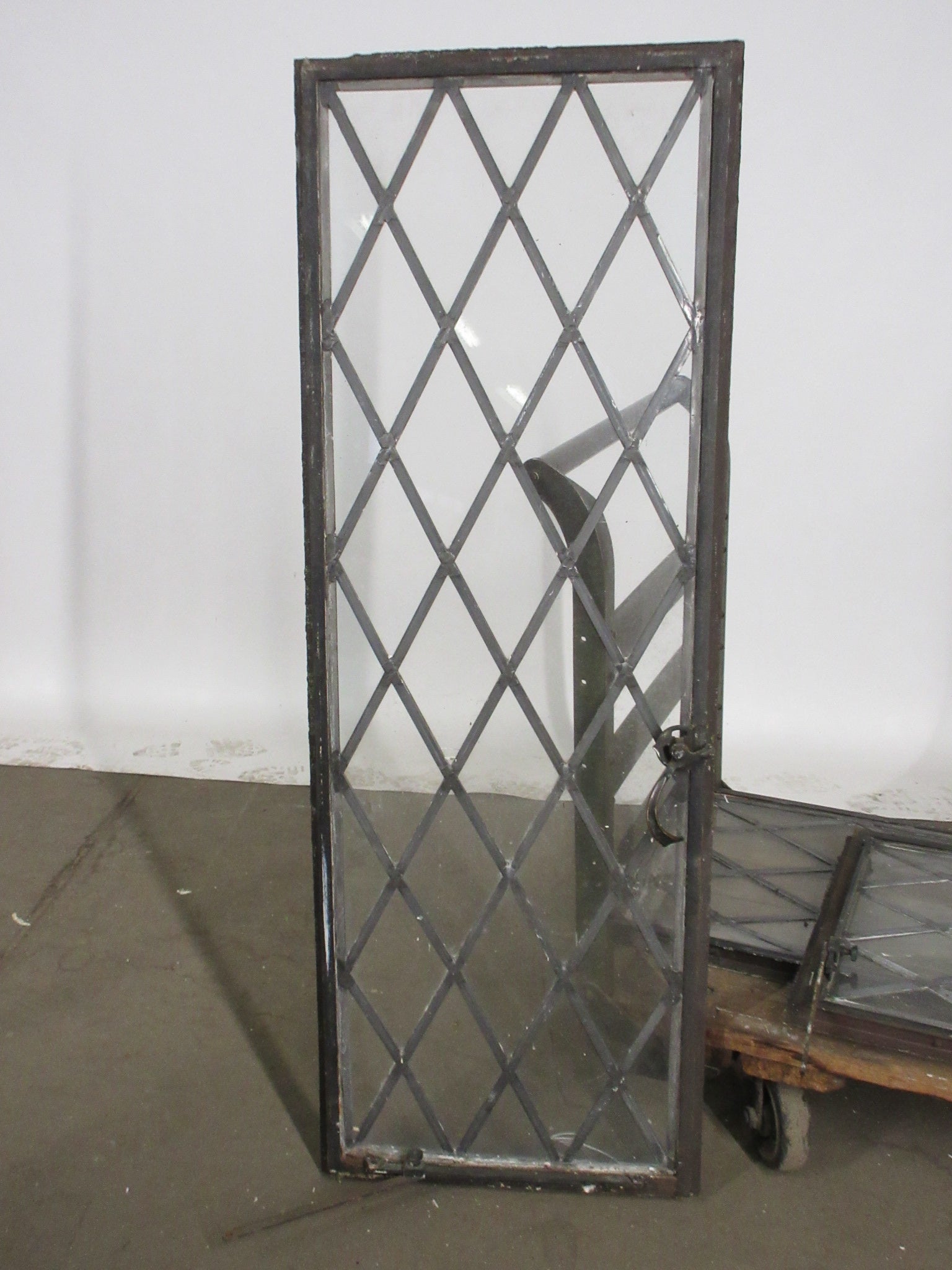 Antique Metal Casement Leaded Glass Left Swing Window