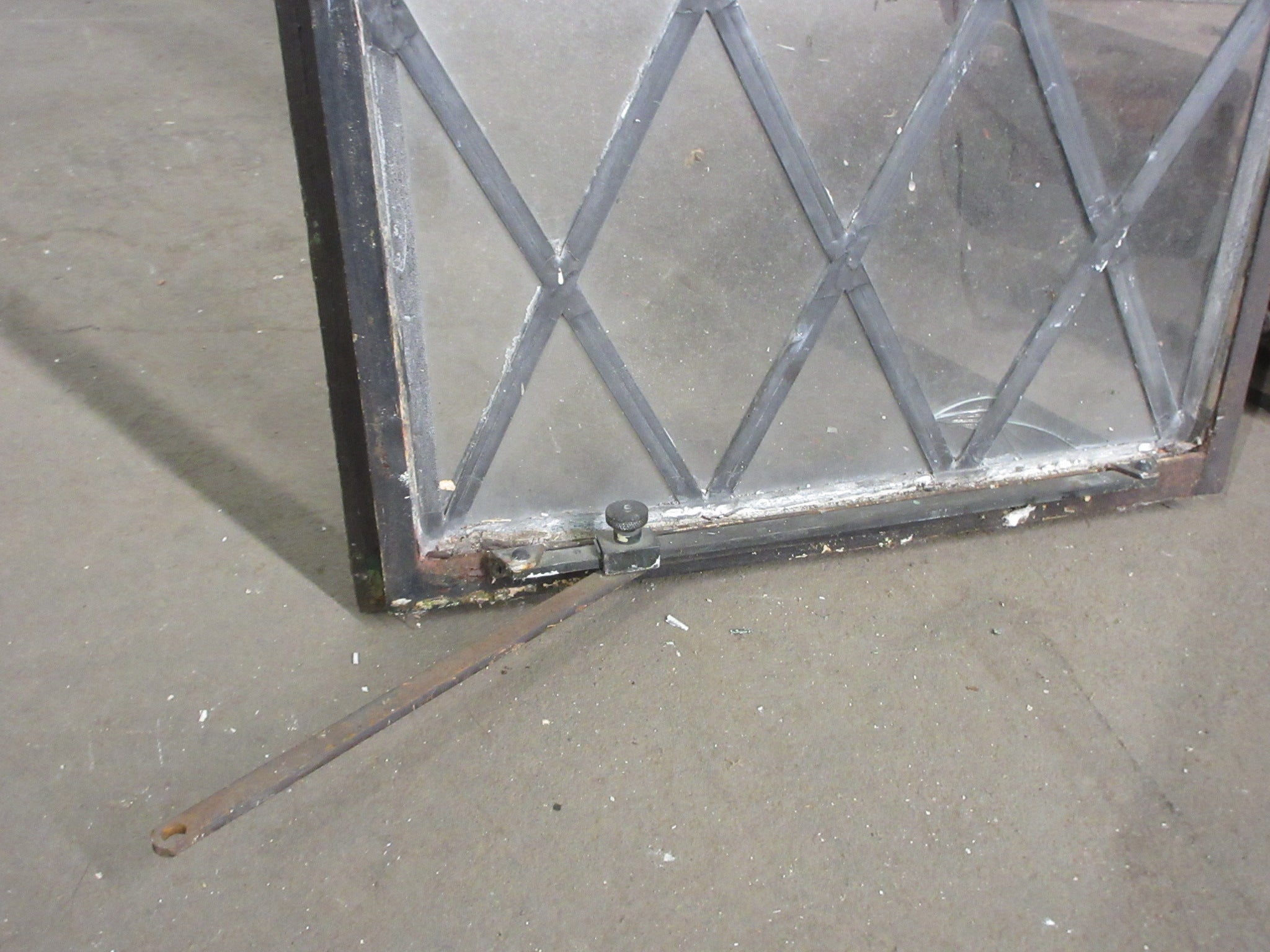 Antique Metal Casement Leaded Glass Left Swing Window