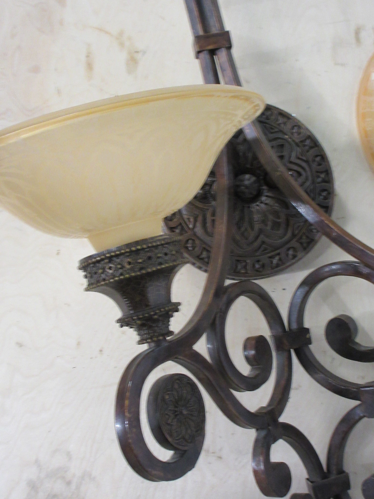 Wall Mount Two Light Sconce with Glass Shades