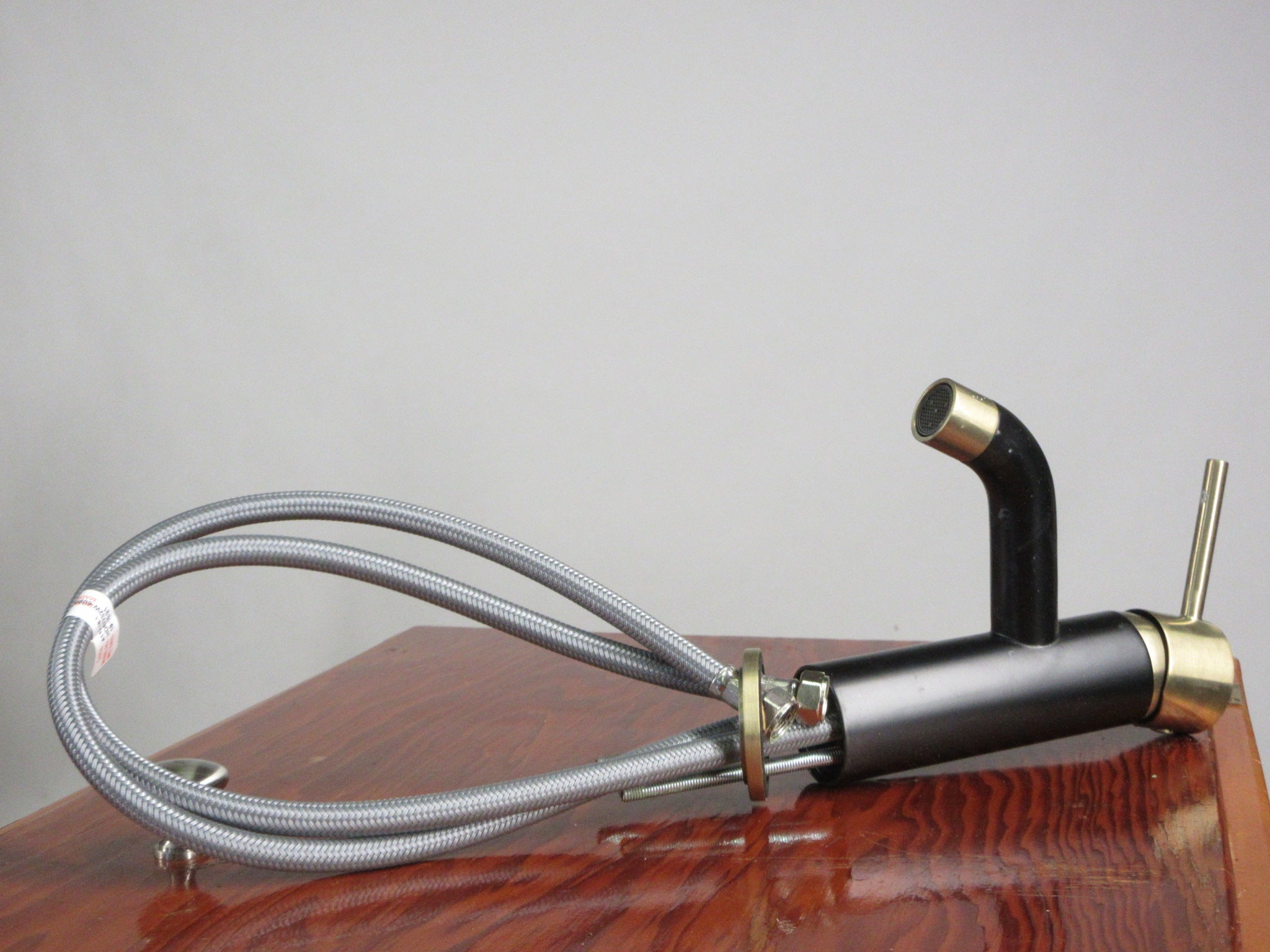 Matte Black Faucet with Gold Accent