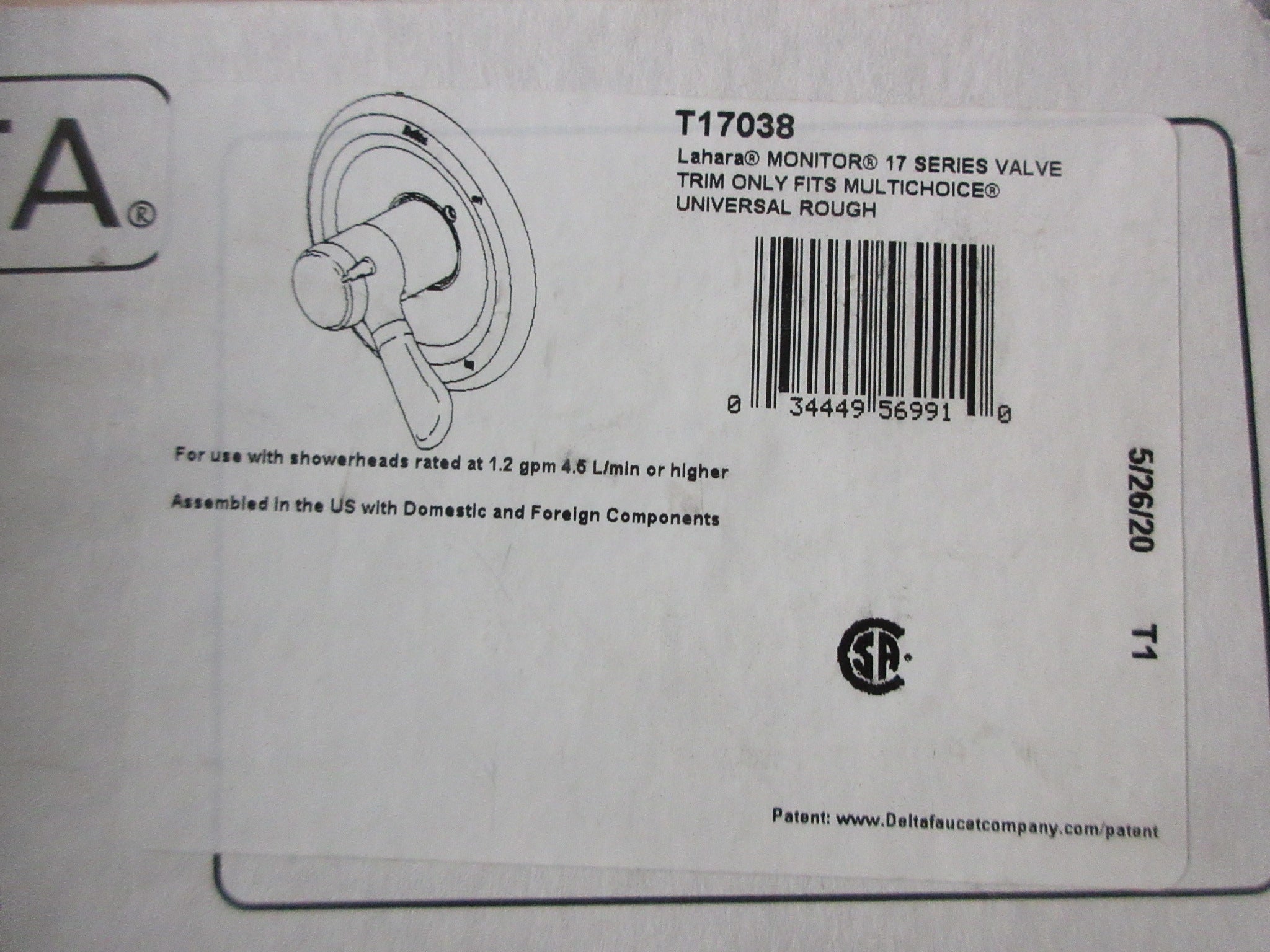 Delta Monitor Showerhead and Valve Trim
